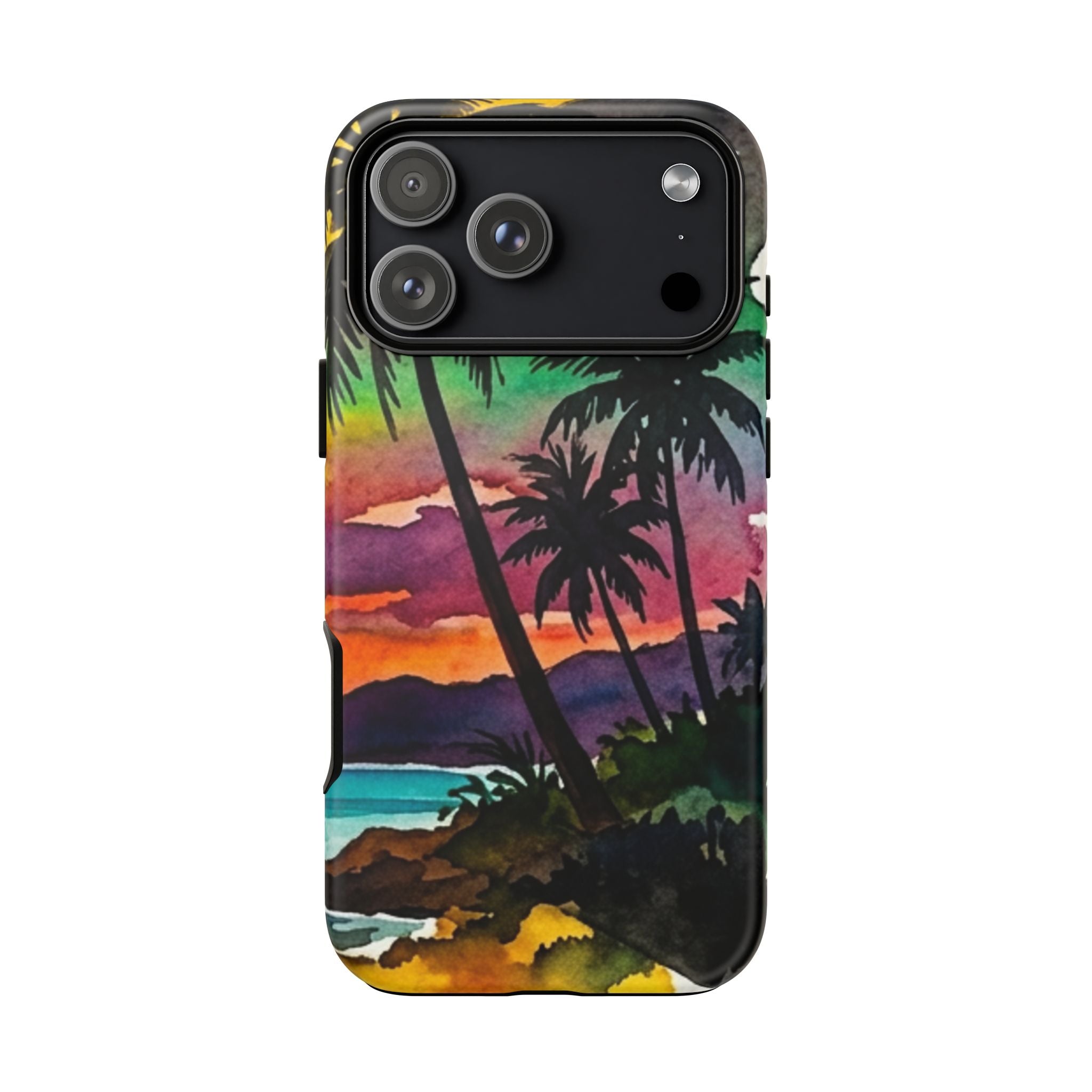 Tropical Sunset Phone Case – Palm Tree Beach Protective Cover