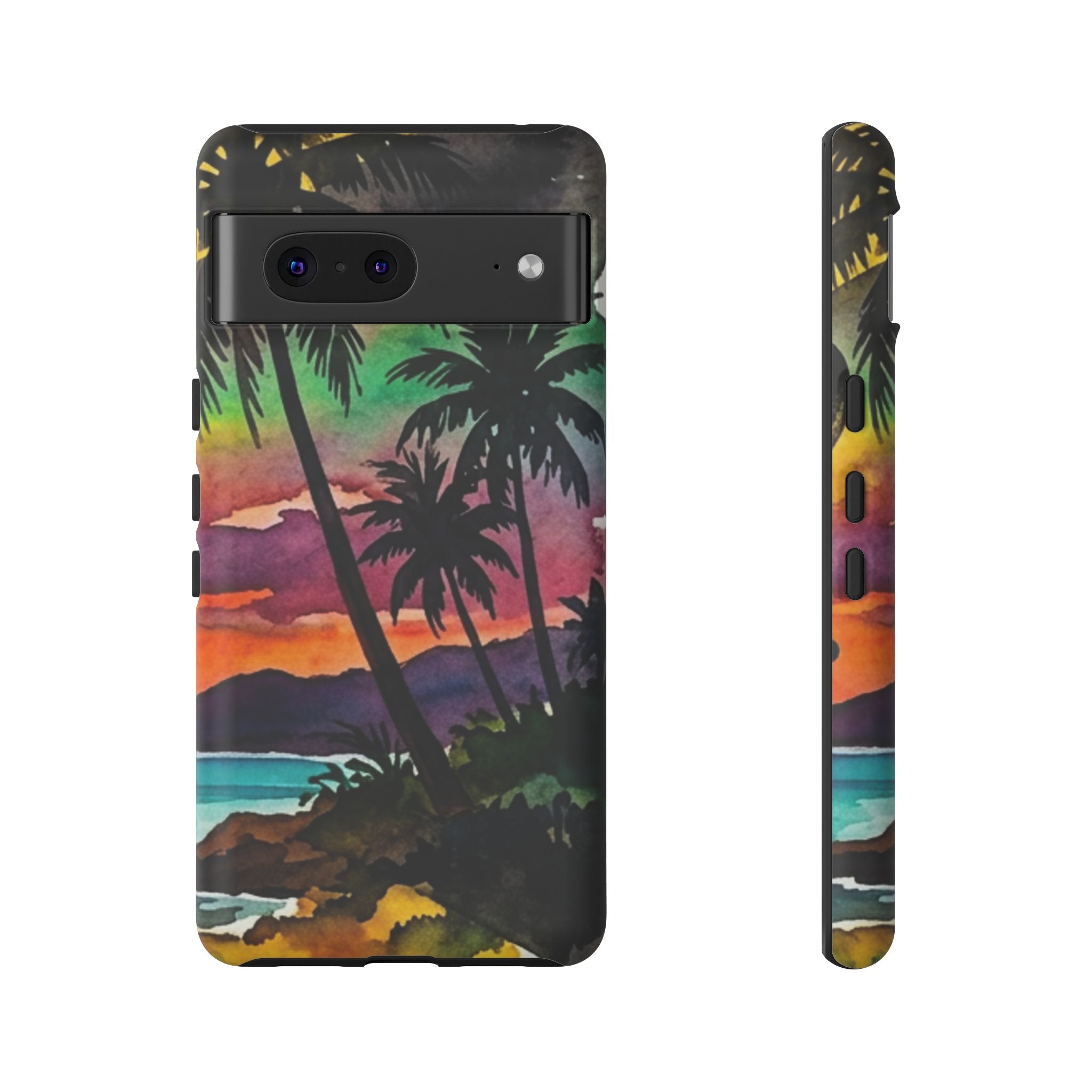 Tropical Sunset Phone Case – Palm Tree Beach Protective Cover