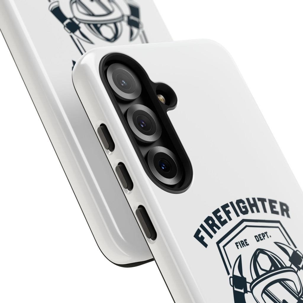 Firefighter Tough Phone Case — Fire Dept Helmet & Axes Protective Cover