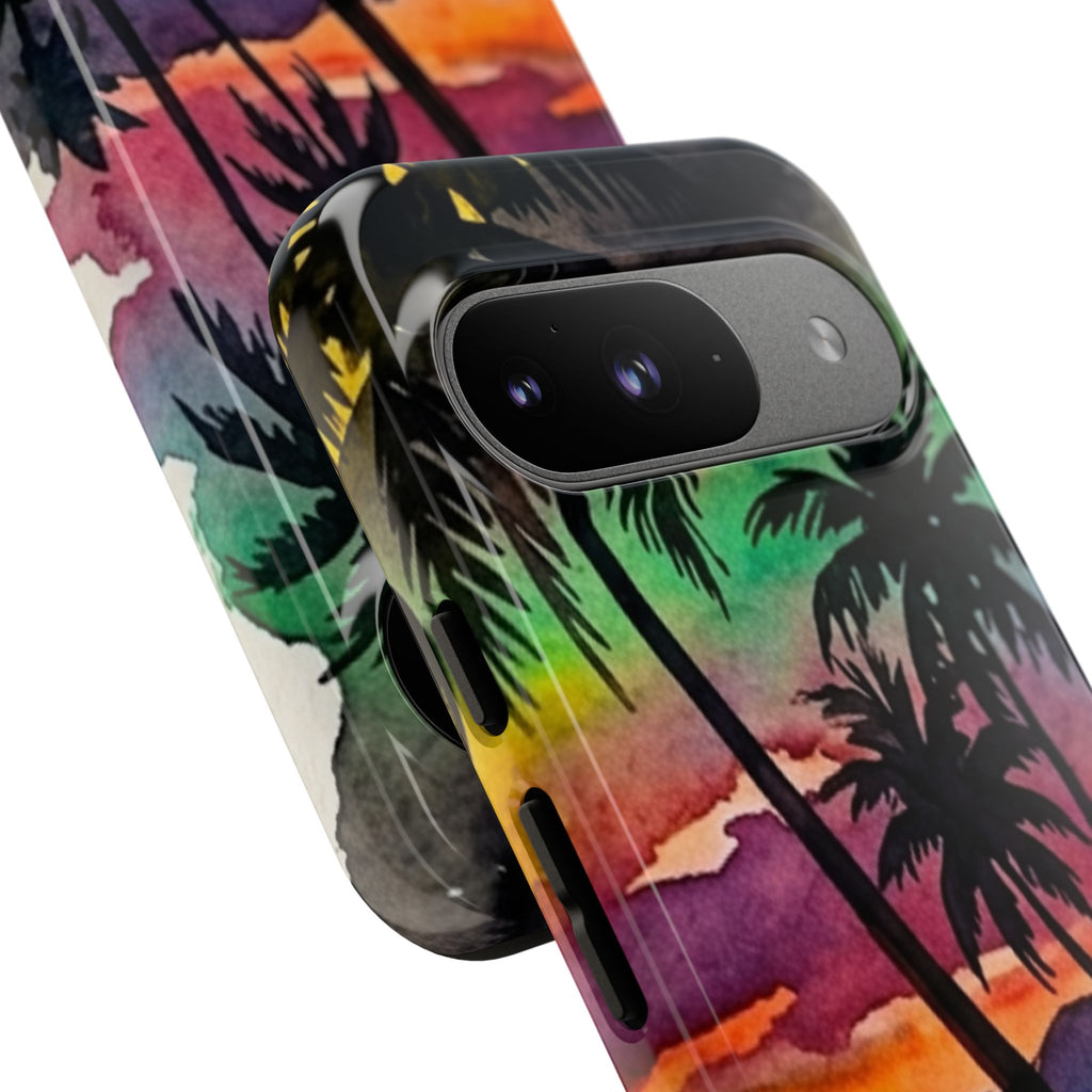 Tropical Sunset Phone Case – Palm Tree Beach Protective Cover