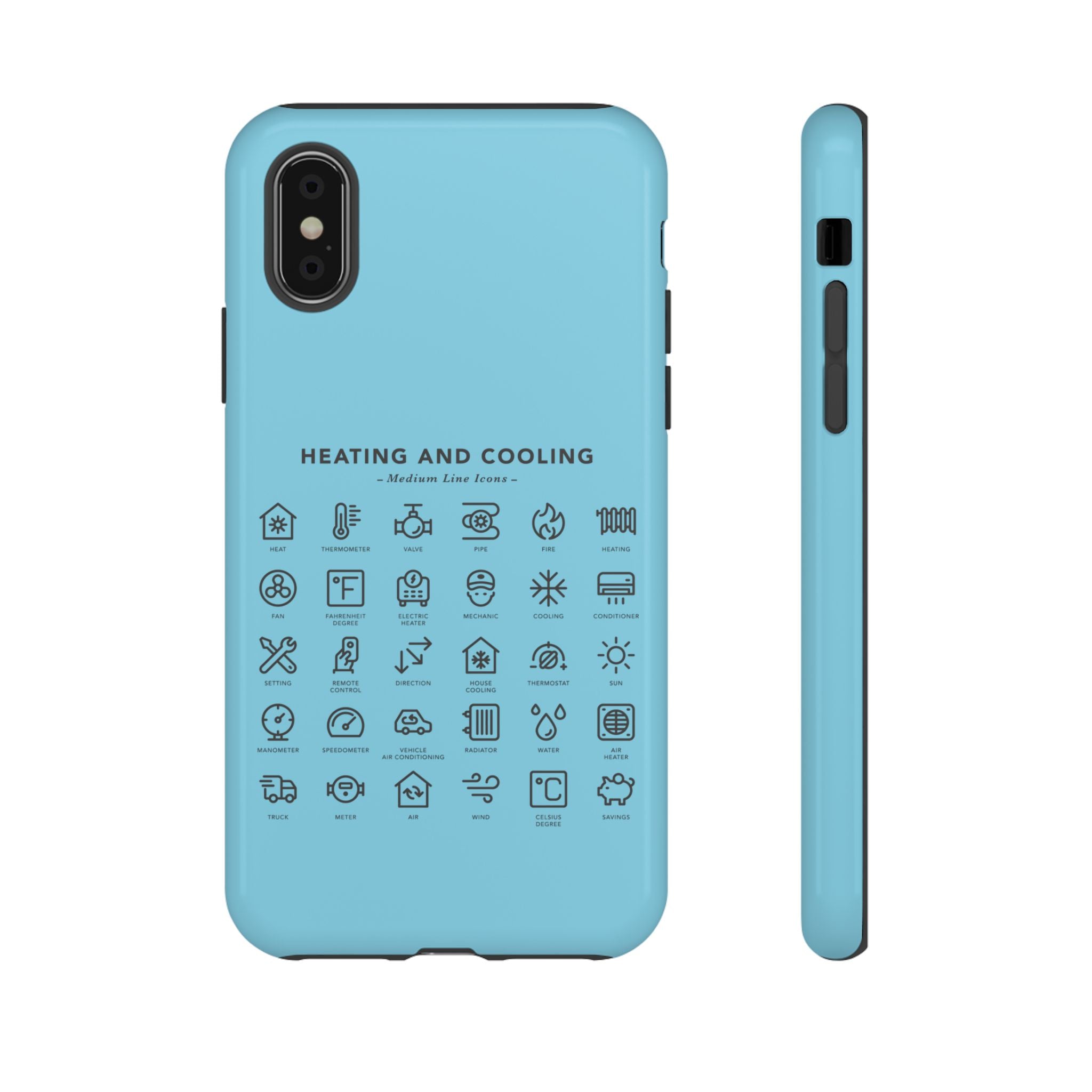 Heating and Cooling Icons Phone Case – HVAC Technician Protective Phone Cover