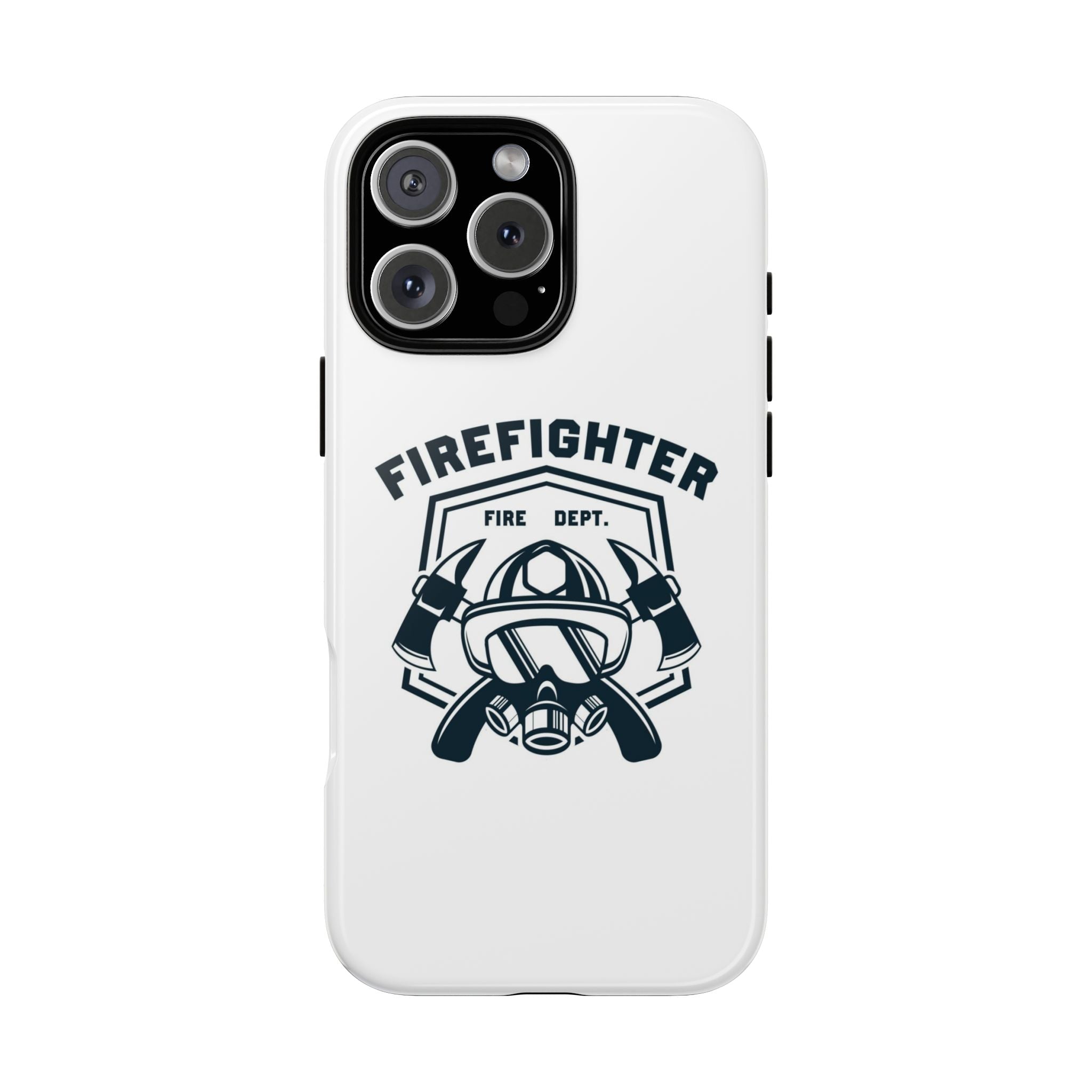 Firefighter Tough Phone Case — Fire Dept Helmet & Axes Protective Cover