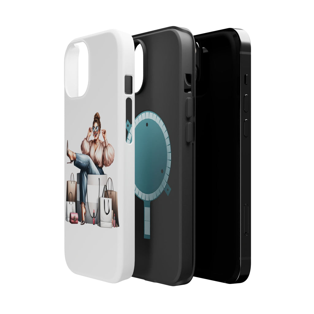 Magnetic Impact-Resistant Case — Luxury Shopper Goddess on Clouds Phone Cover