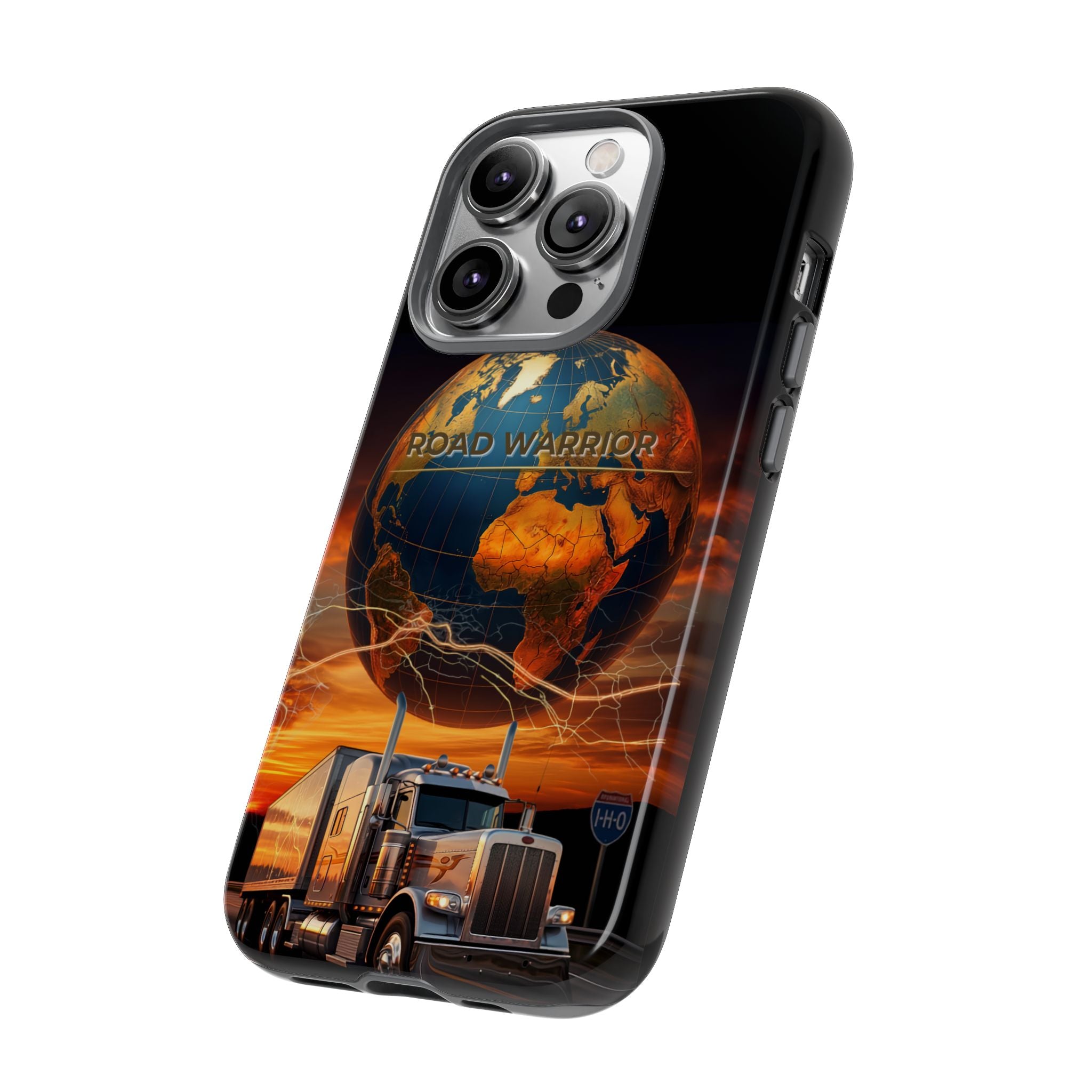 Truck Driver Phone Case — 'Global Road Warrior' Semi Truck Globe Tough Phone Cover