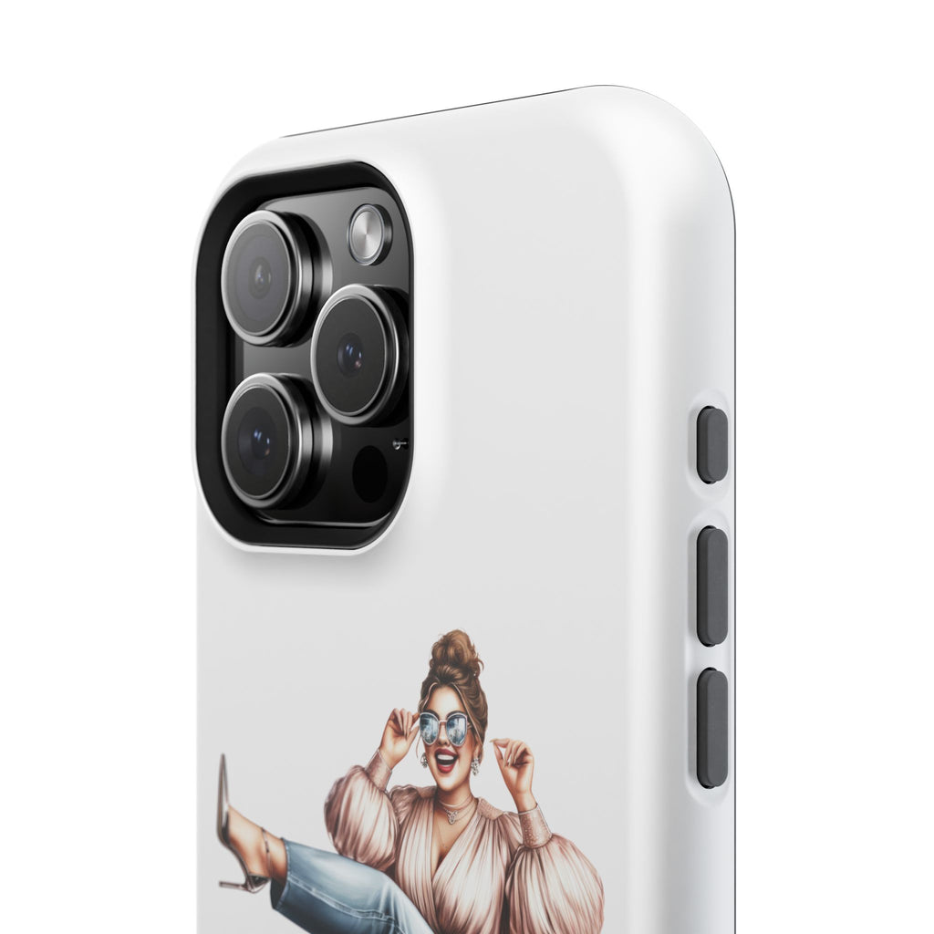 Magnetic Impact-Resistant Case — Luxury Shopper Goddess on Clouds Phone Cover