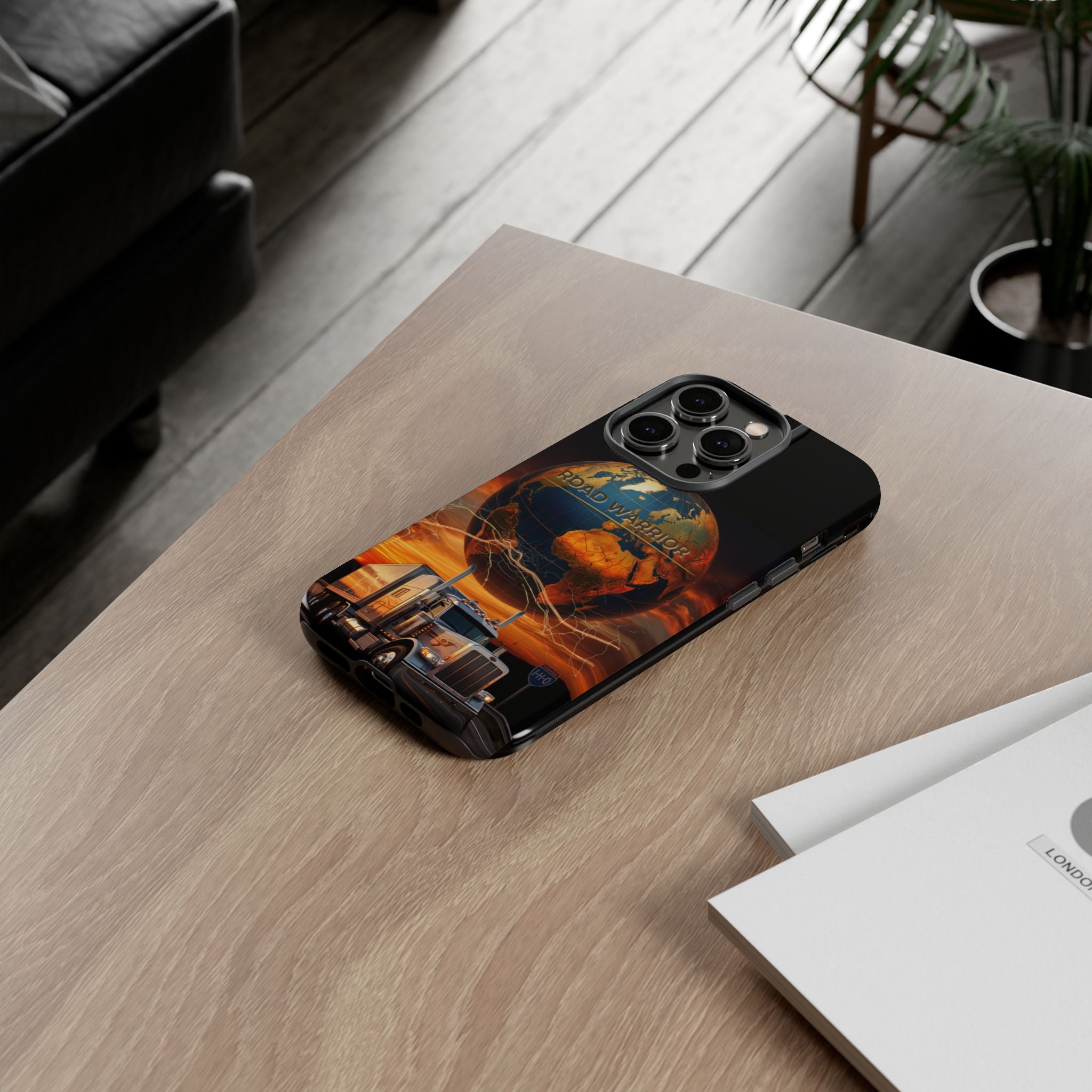 Truck Driver Phone Case — 'Global Road Warrior' Semi Truck Globe Tough Phone Cover