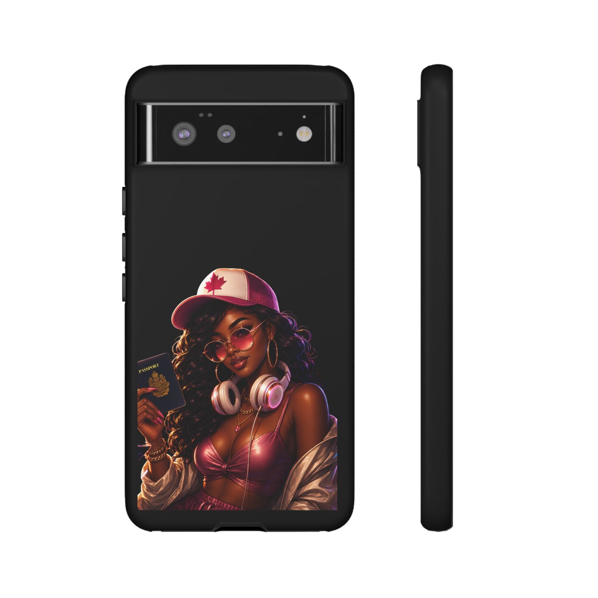 Phone Case — Stylish Urban Woman Design with Maple Cap