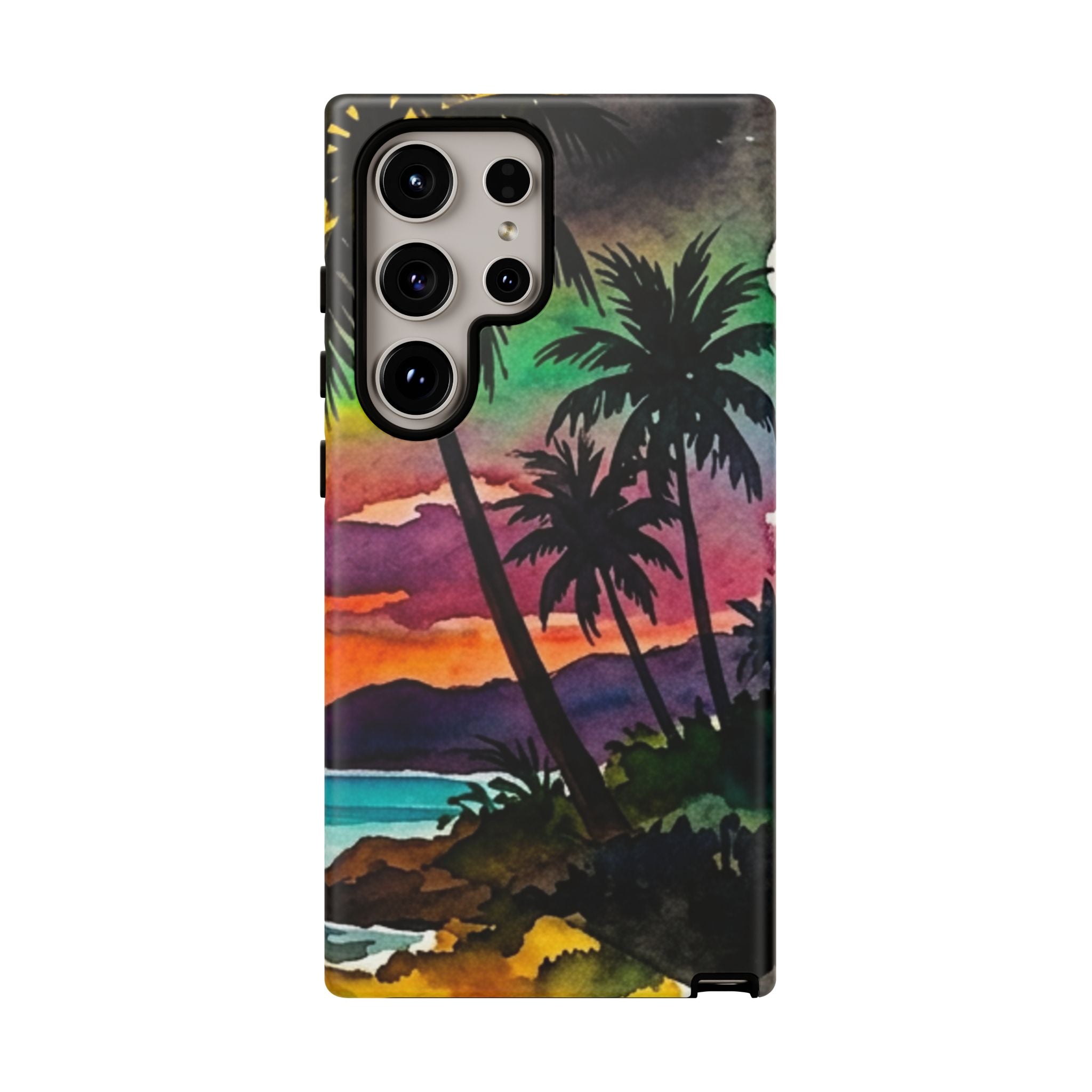 Tropical Sunset Phone Case – Palm Tree Beach Protective Cover