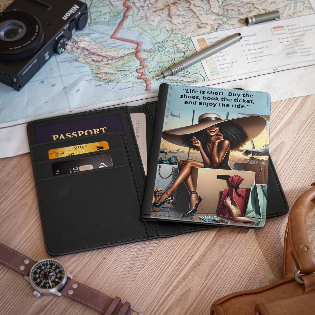 Chic Jetsetter Passport Cover — Fashionable Travel Passport Holder with Stylish Woman Design