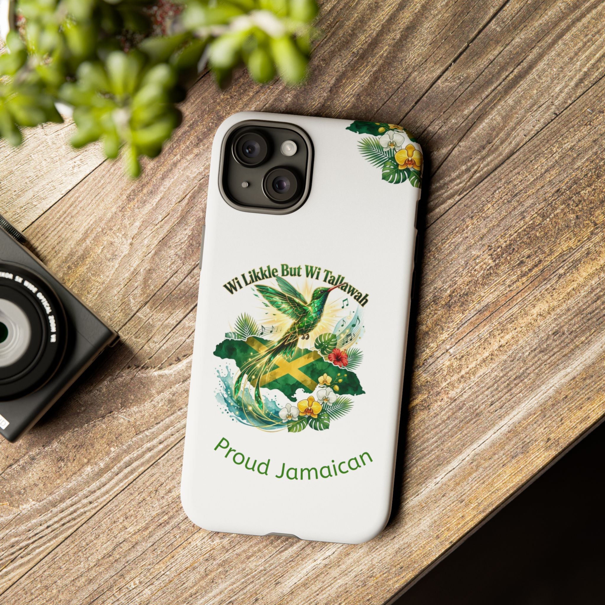 Jamaica Hummingbird Phone Case — “Wi Likkle But Wi Tallawah” Tropical Protective Cover