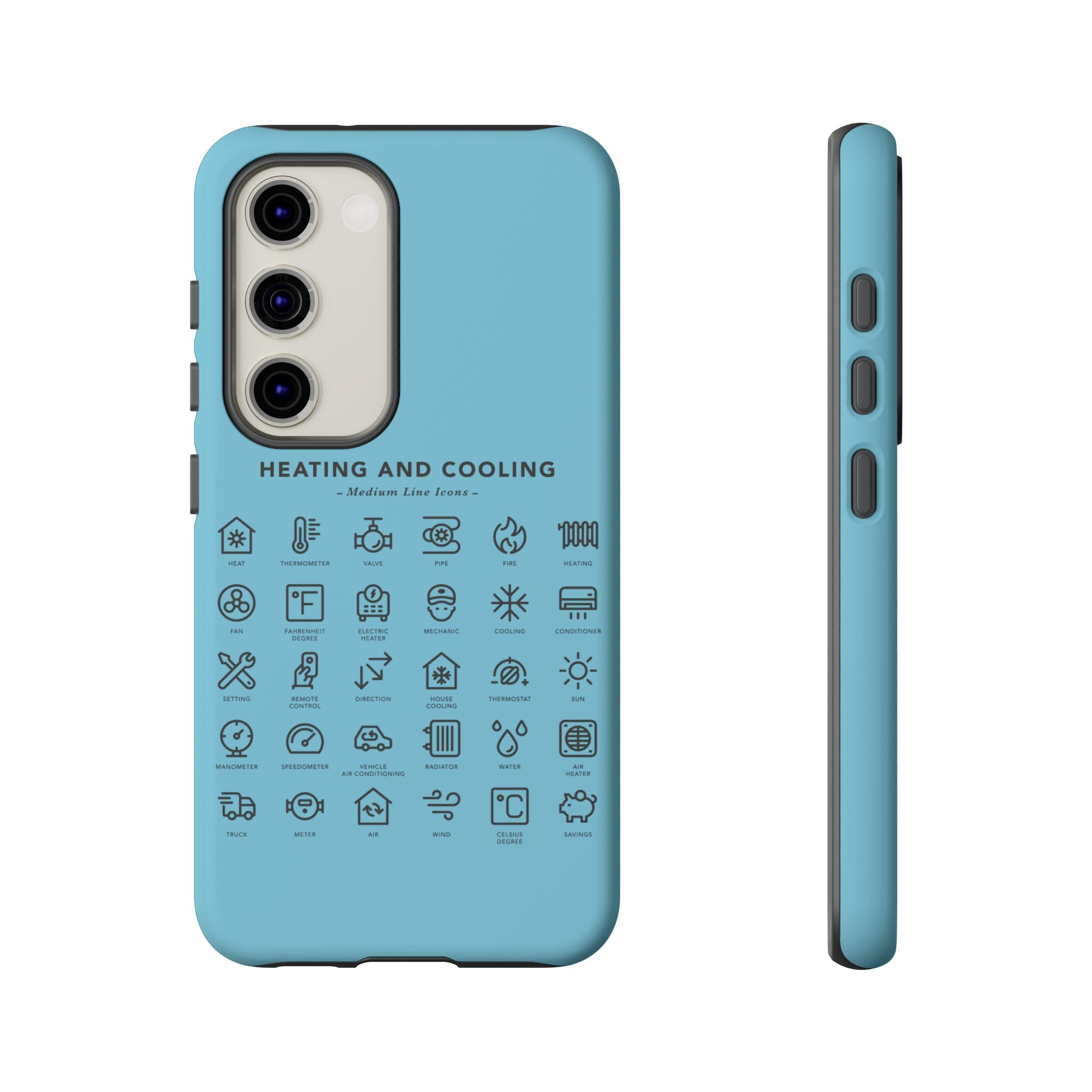 Heating and Cooling Icons Phone Case – HVAC Technician Protective Phone Cover