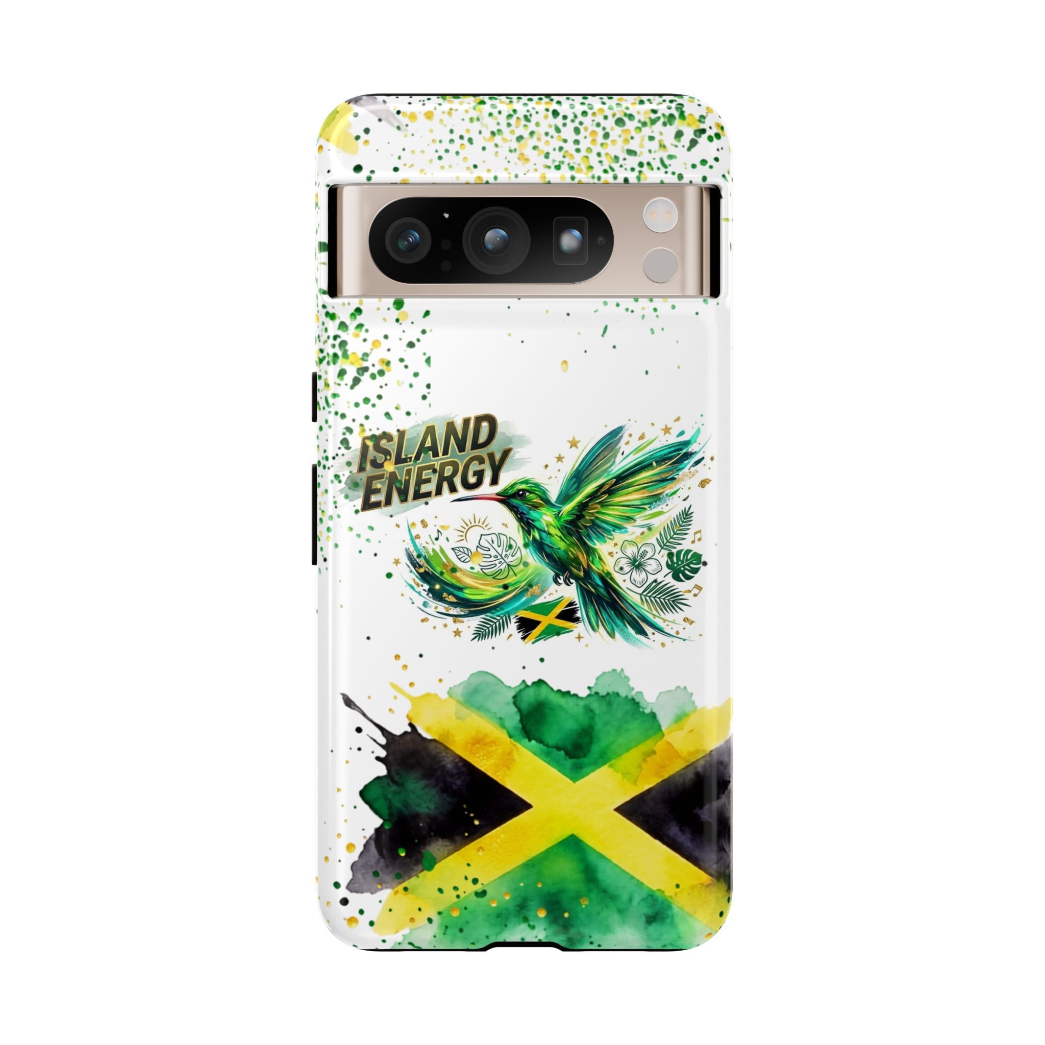 Island Energy Tough Phone Case — Colorful Hummingbird & Tropical Sunset Protective Cover