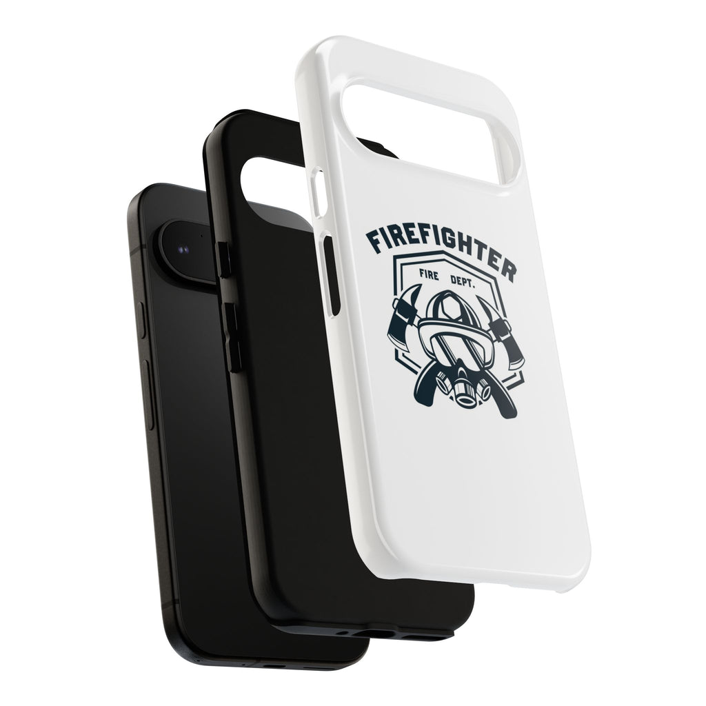 Firefighter Tough Phone Case — Fire Dept Helmet & Axes Protective Cover