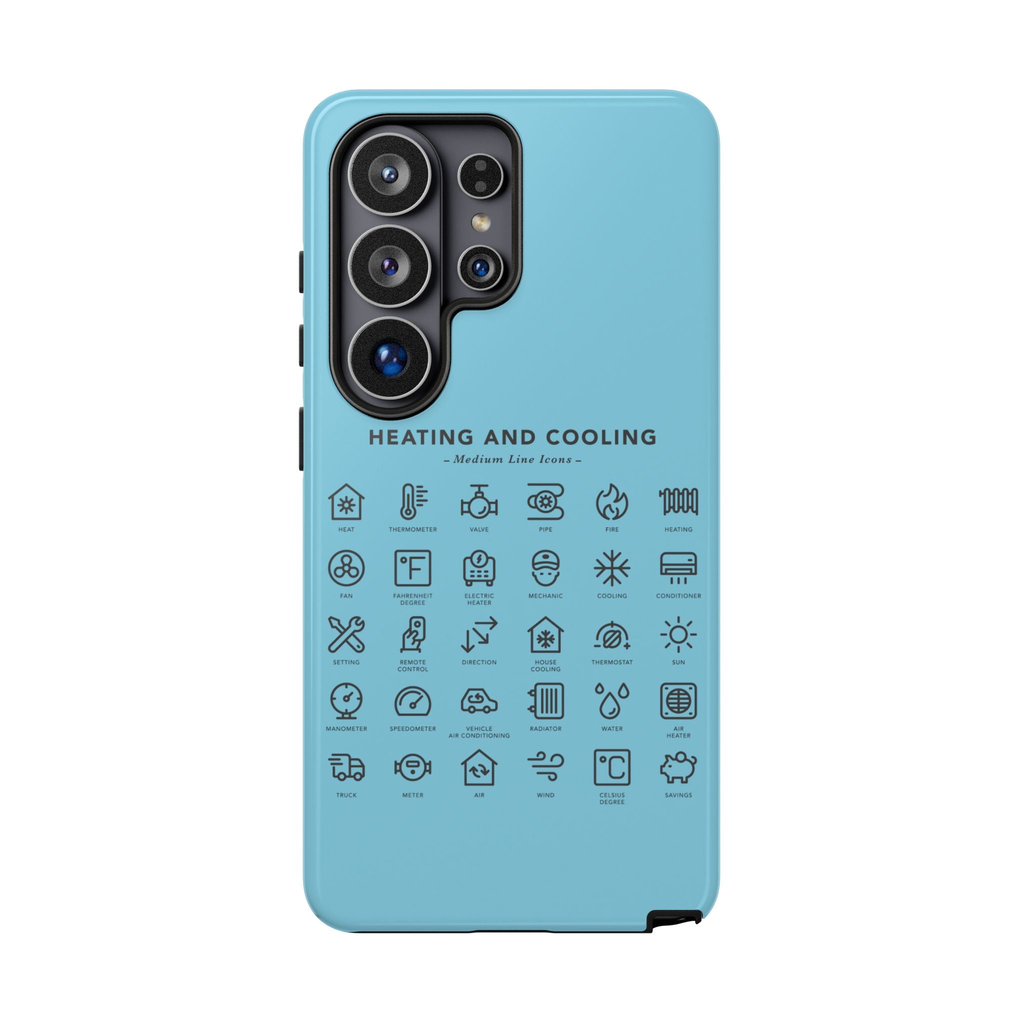 Heating and Cooling Icons Phone Case – HVAC Technician Protective Phone Cover