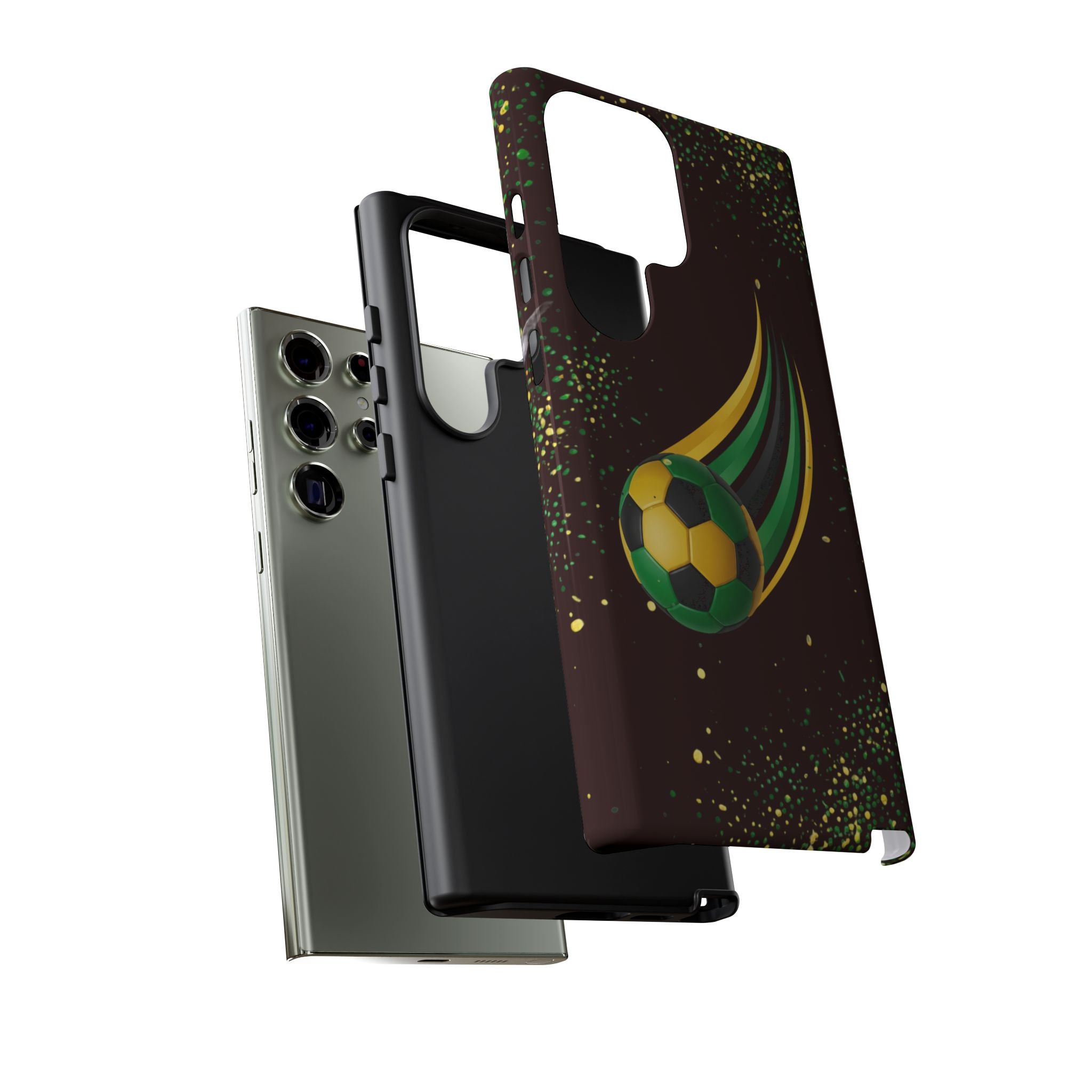 Soccer Comet Tough Phone Case – Green & Yellow Football Design
