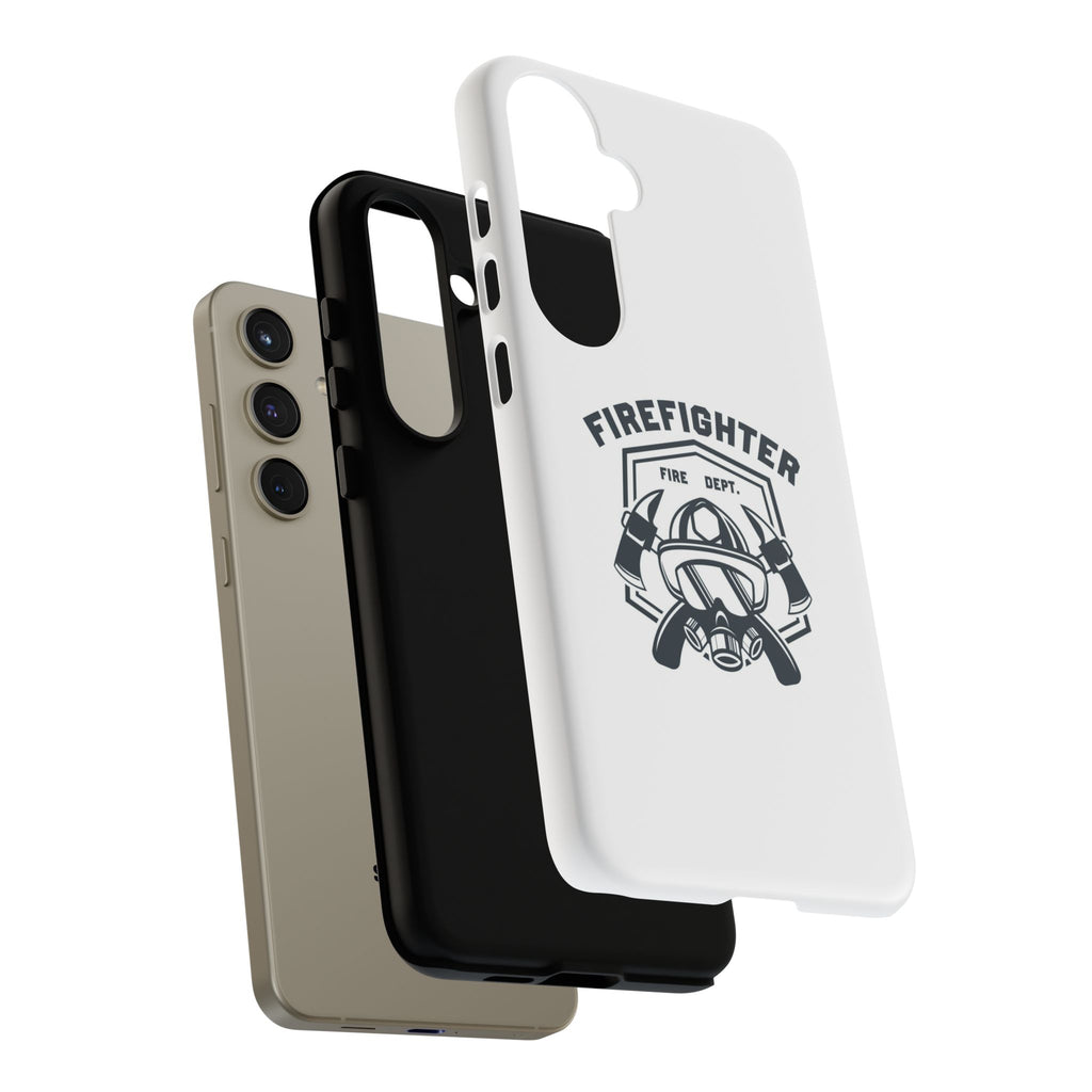 Firefighter Tough Phone Case — Fire Dept Helmet & Axes Protective Cover