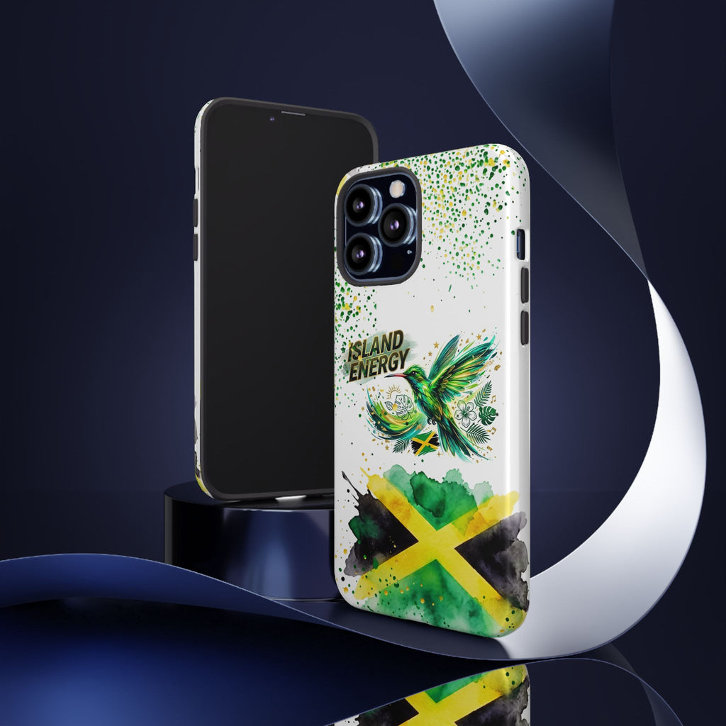 Island Energy Tough Phone Case — Colorful Hummingbird & Tropical Sunset Protective Cover
