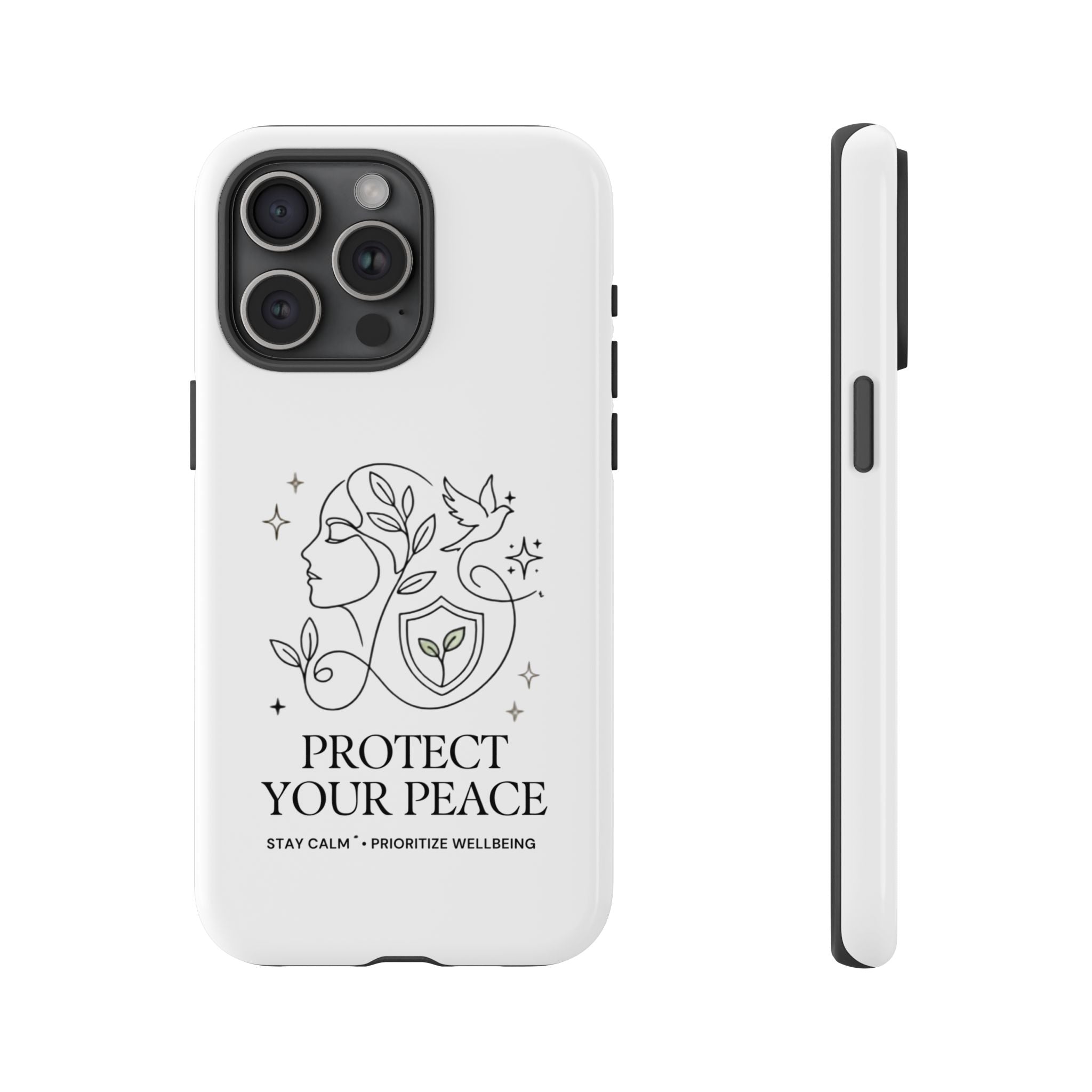 Protect Your Peace Phone Case – Minimalist Wellness iPhone Cover