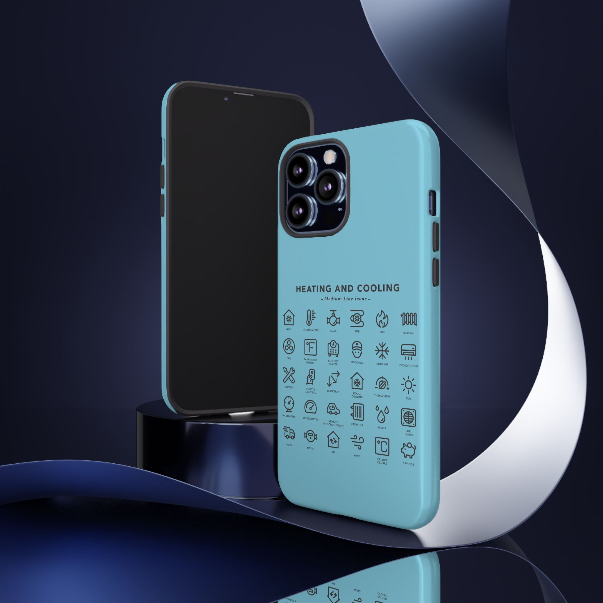 Heating and Cooling Icons Phone Case – HVAC Technician Protective Phone Cover