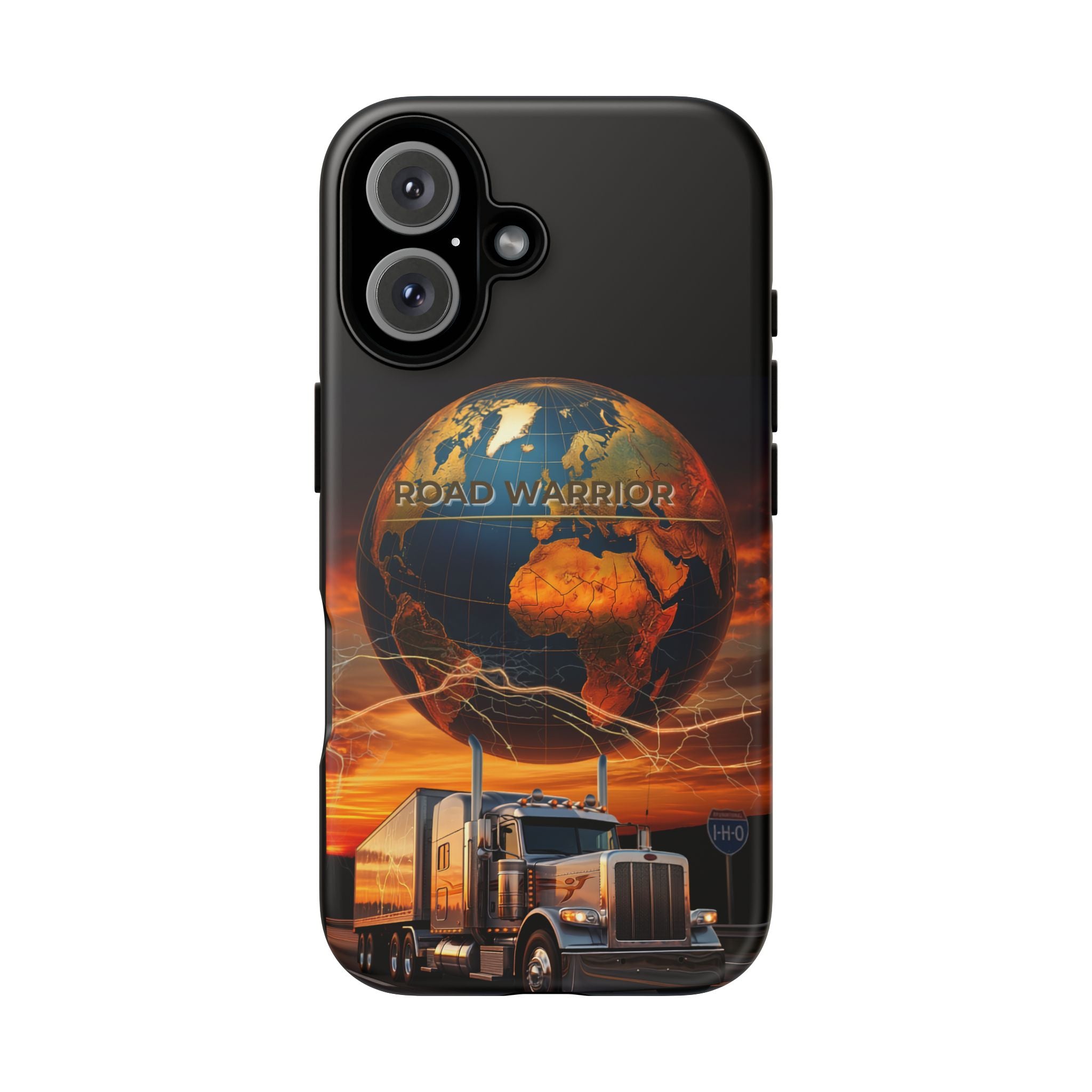 Truck Driver Phone Case — 'Global Road Warrior' Semi Truck Globe Tough Phone Cover