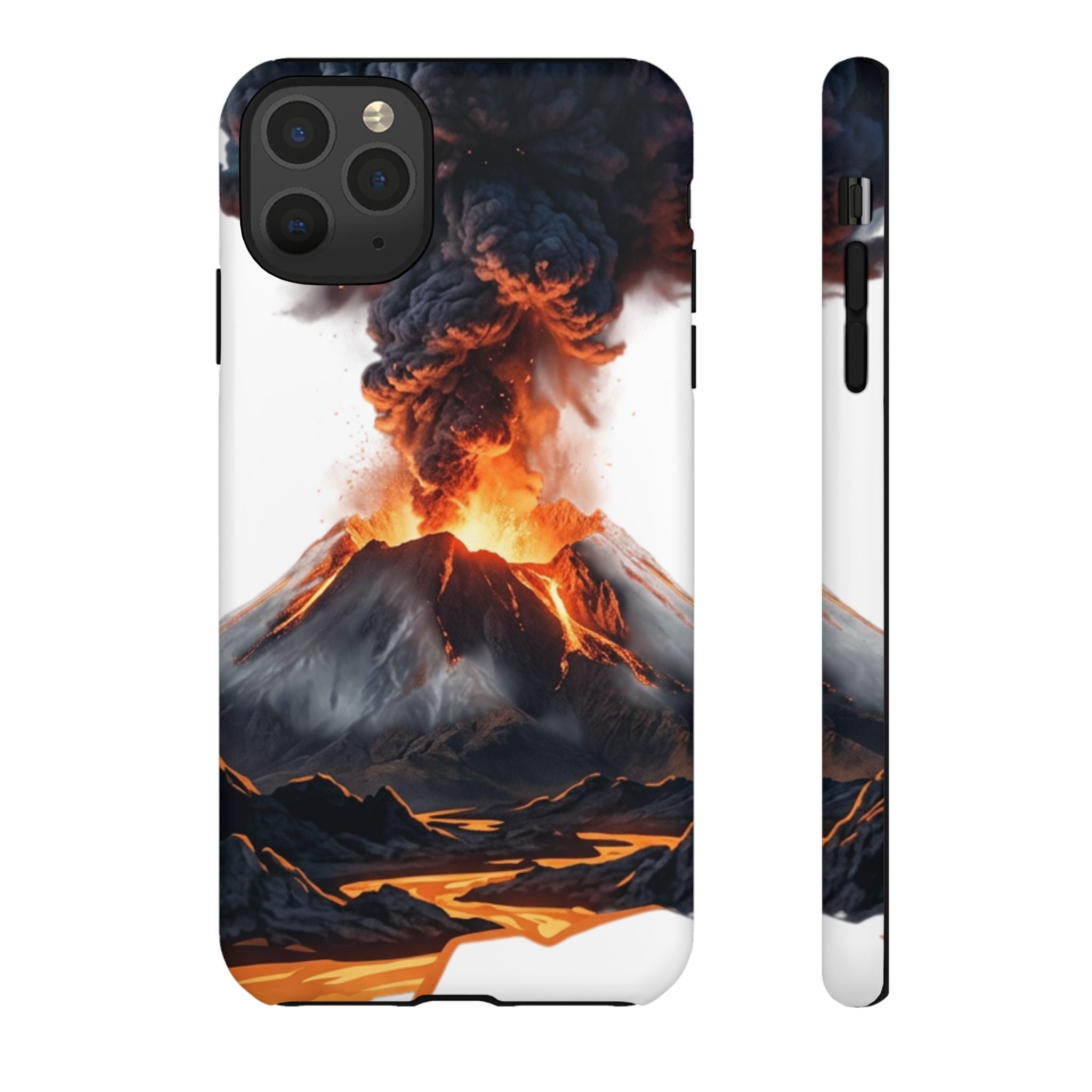 Volcano Eruption Tough Phone Case — Fiery Lava Protective Cover