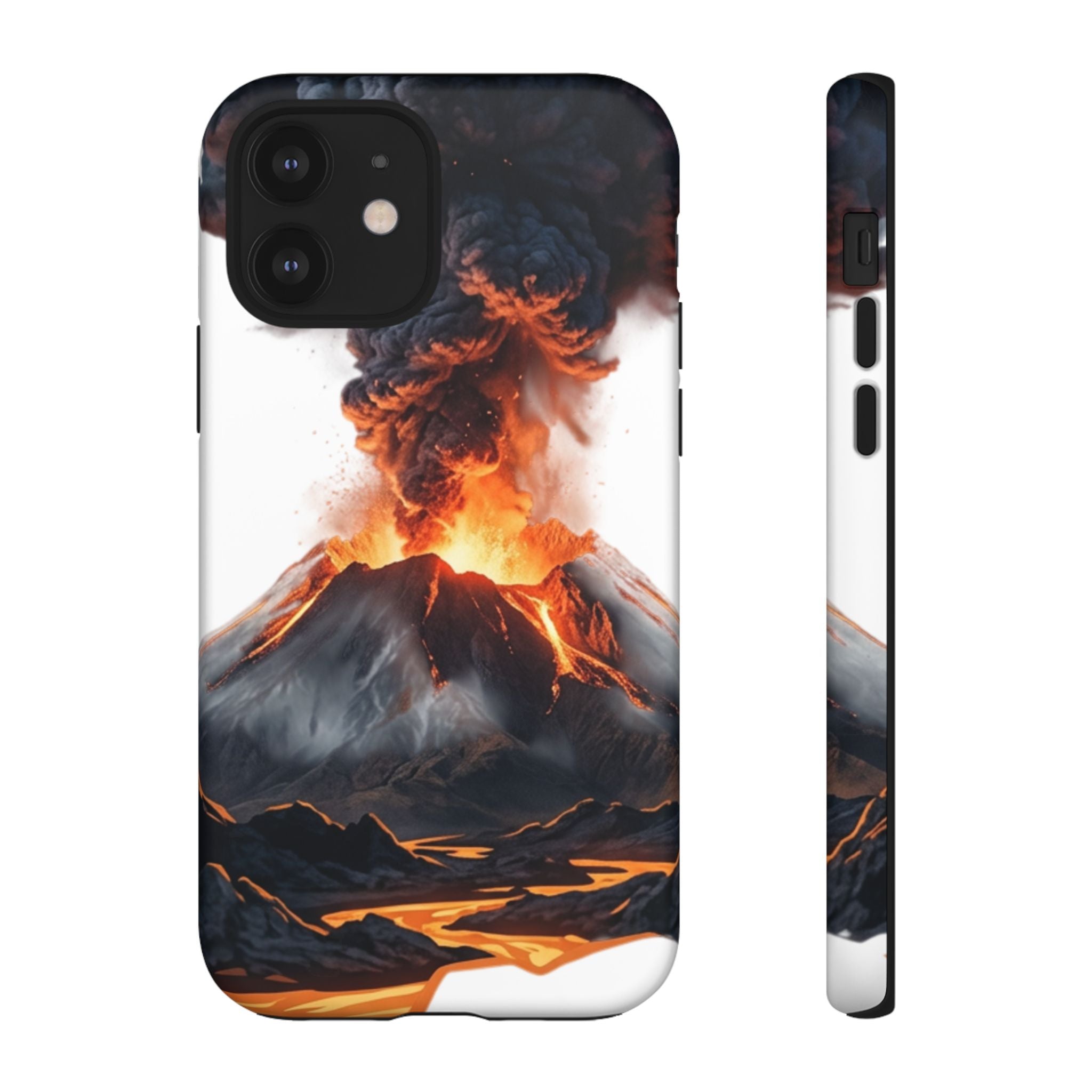 Volcano Eruption Tough Phone Case — Fiery Lava Protective Cover