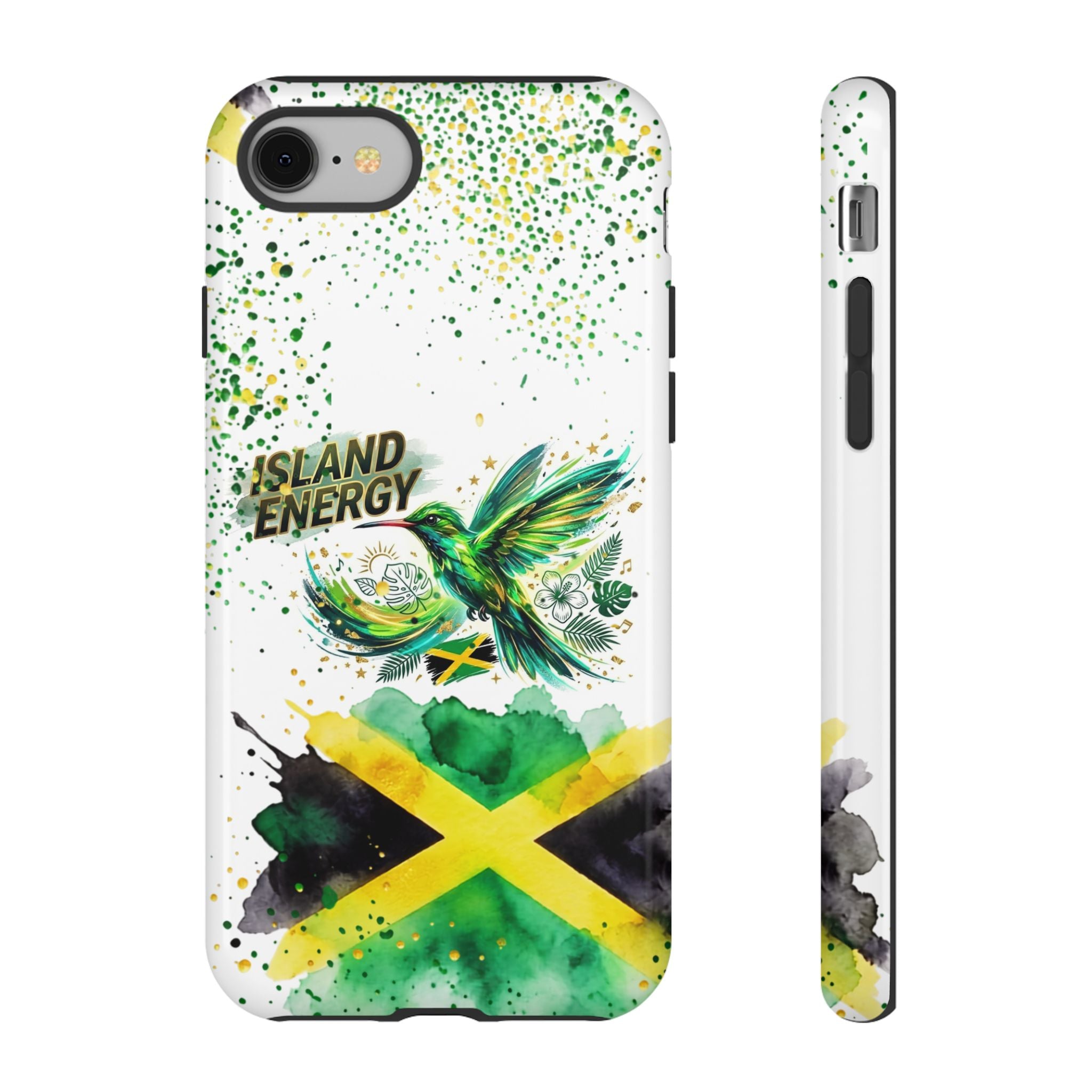 Island Energy Tough Phone Case — Colorful Hummingbird & Tropical Sunset Protective Cover