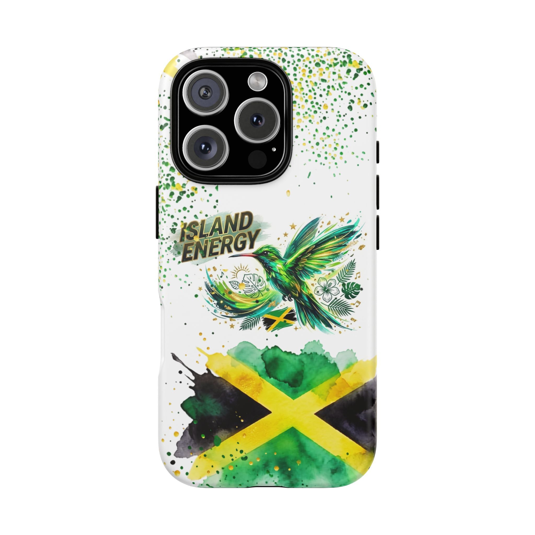 Island Energy Tough Phone Case — Colorful Hummingbird & Tropical Sunset Protective Cover