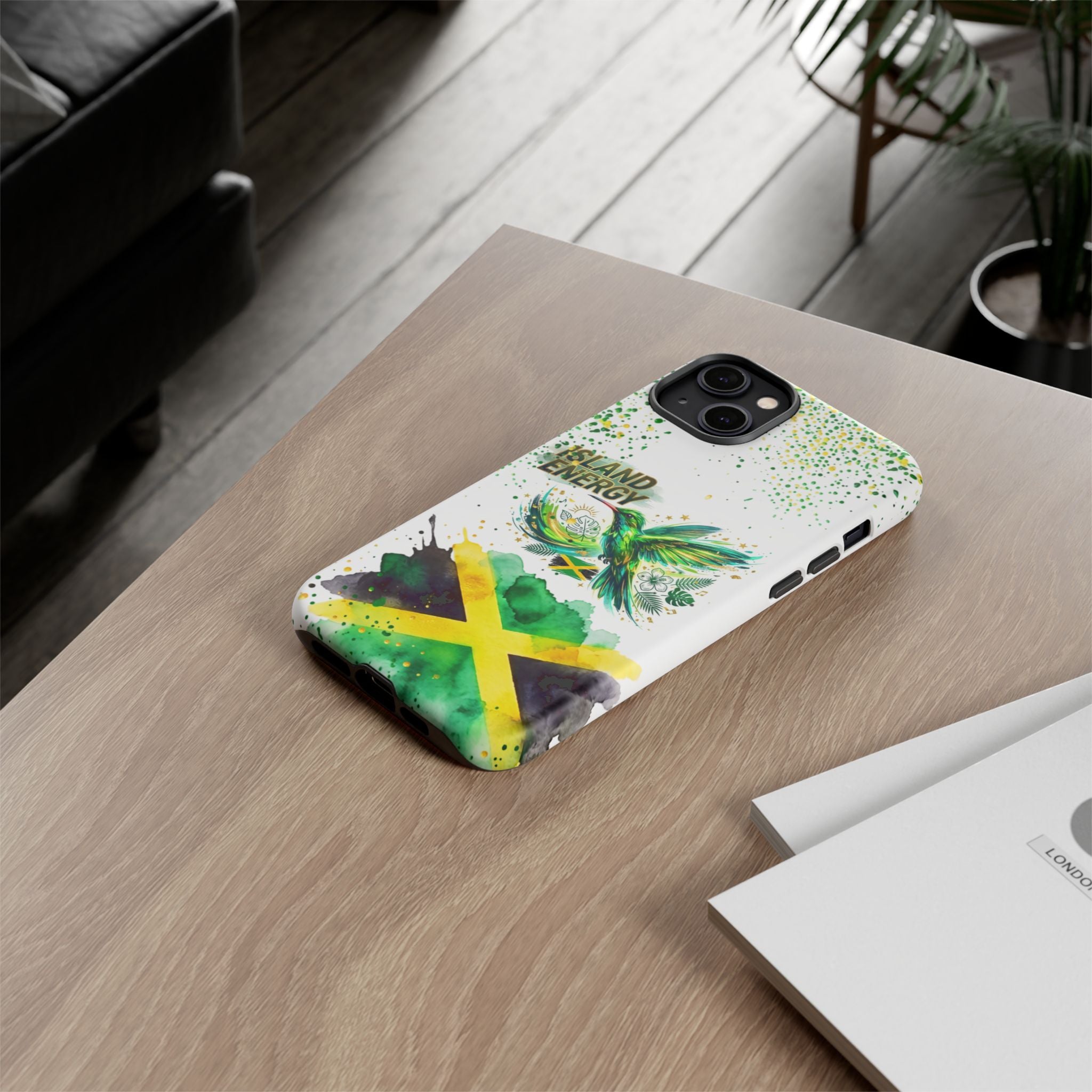 Island Energy Tough Phone Case — Colorful Hummingbird & Tropical Sunset Protective Cover