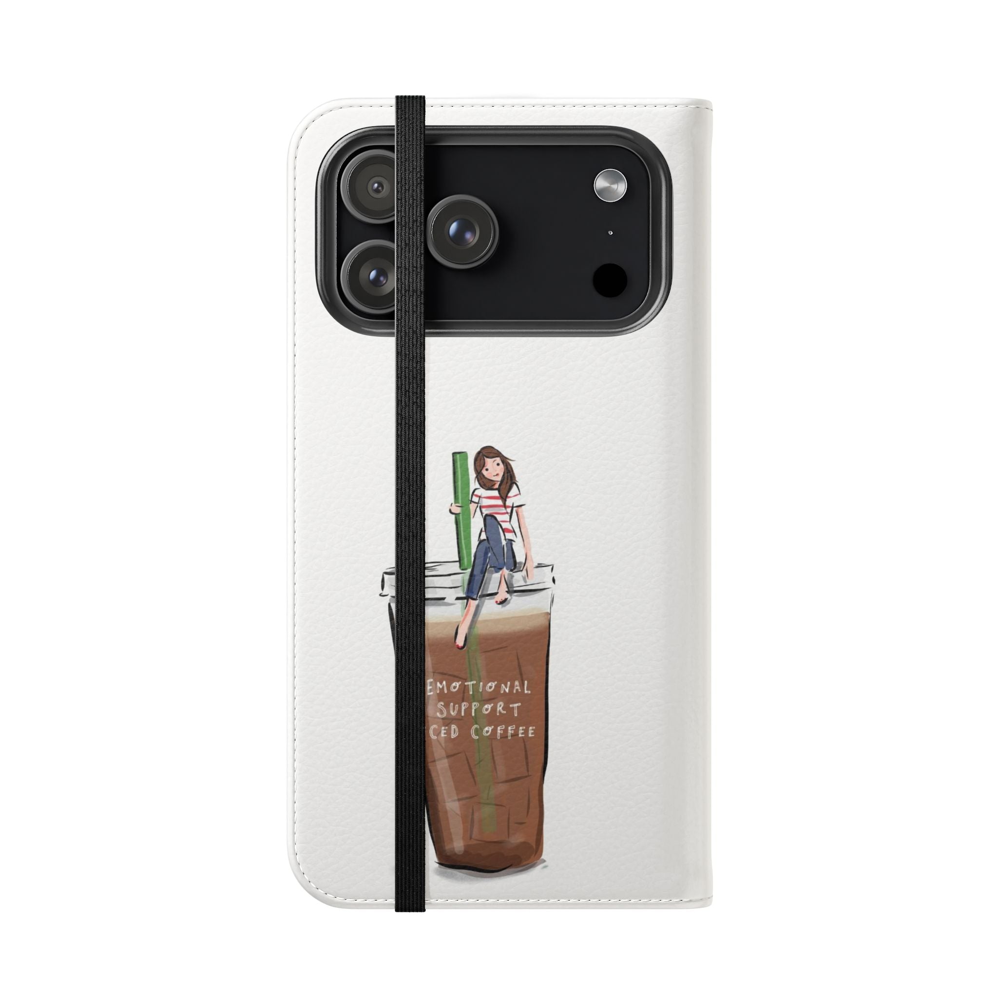 Flip Case — "Emotional Support Iced Coffee" Phone Wallet Case
