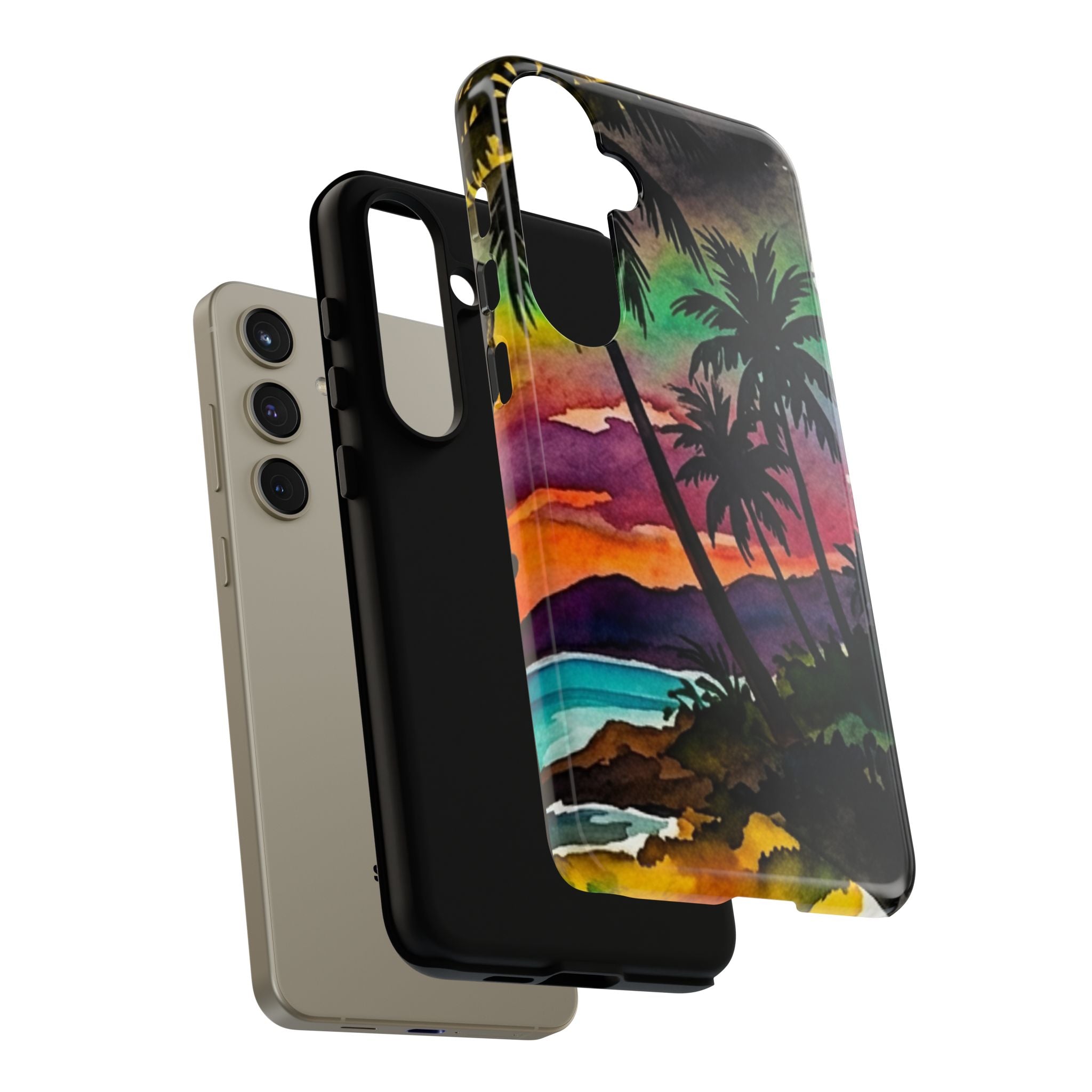 Tropical Sunset Phone Case – Palm Tree Beach Protective Cover