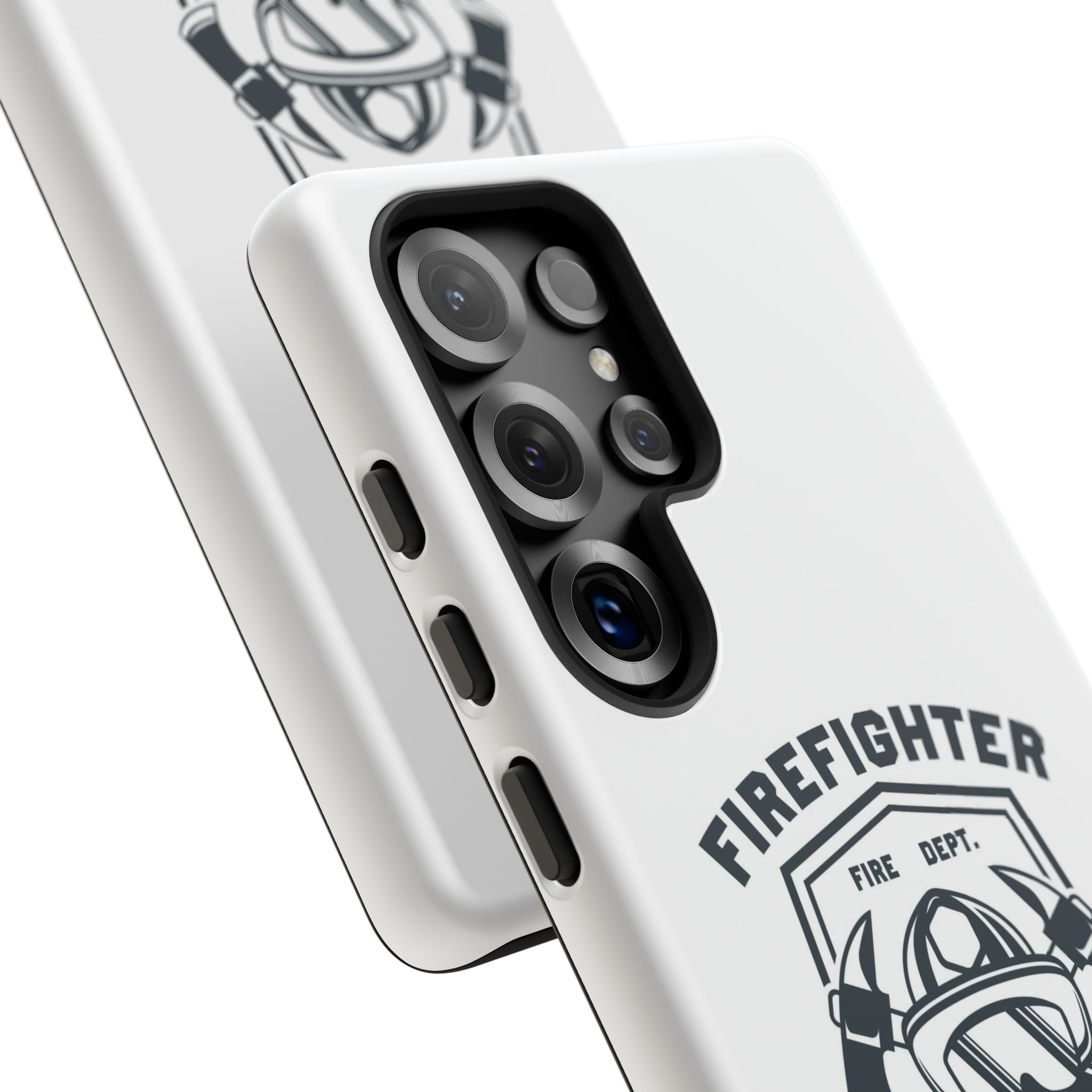 Firefighter Tough Phone Case — Fire Dept Helmet & Axes Protective Cover