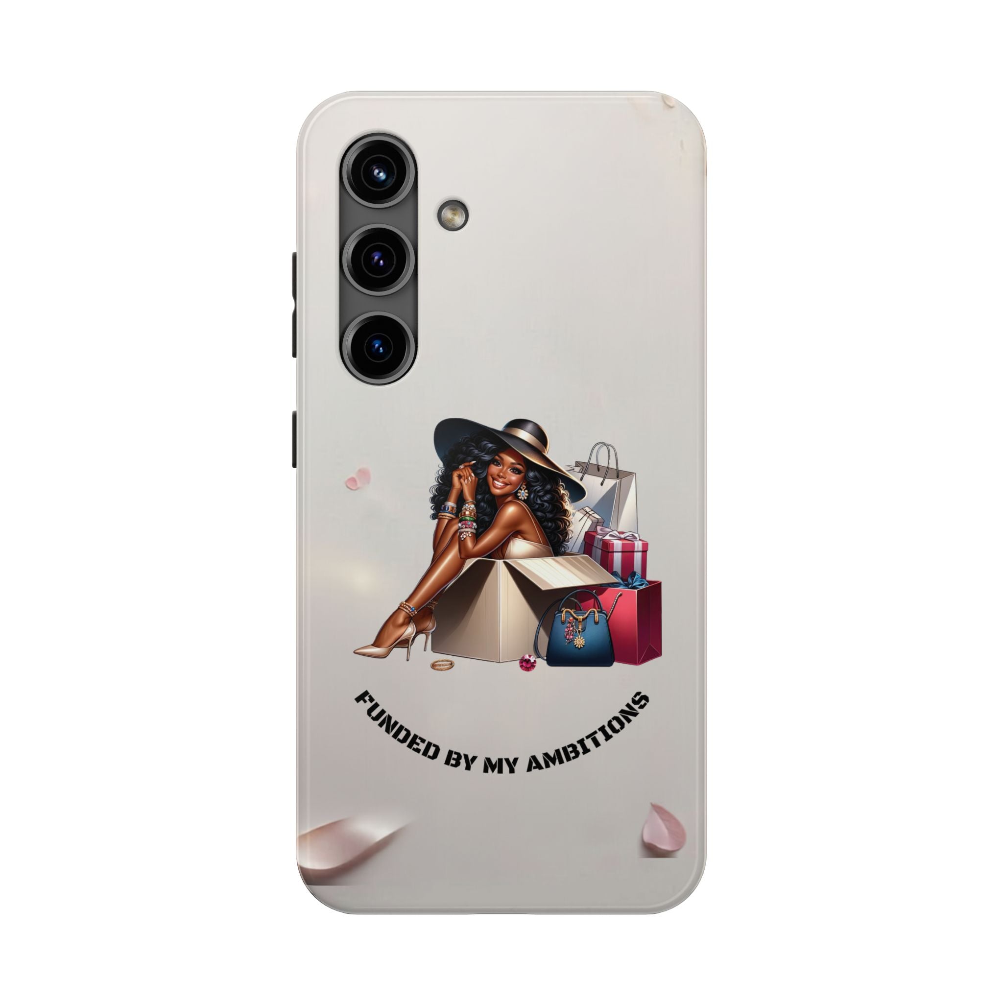 Chic Shopper Tough Phone Case — Stylish Black Woman with Shopping Bags