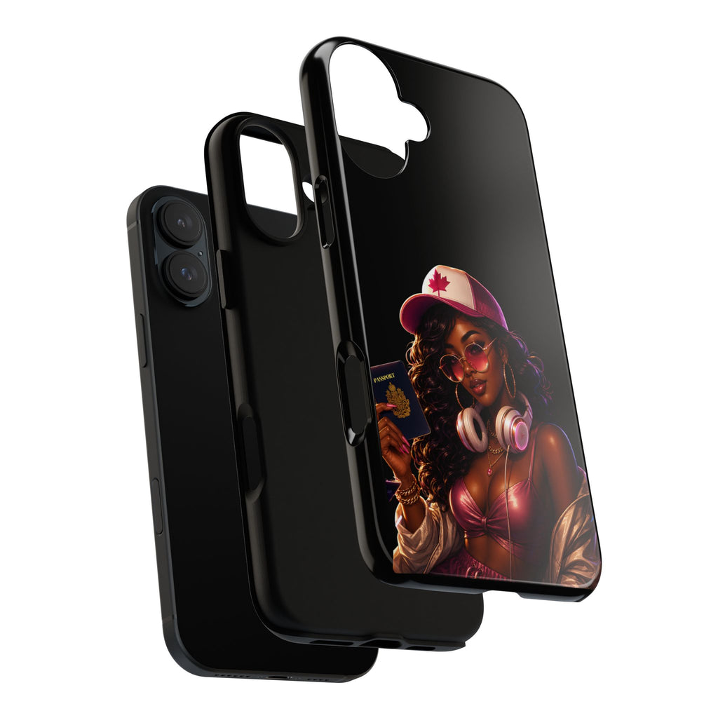 Phone Case — Stylish Urban Woman Design with Maple Cap