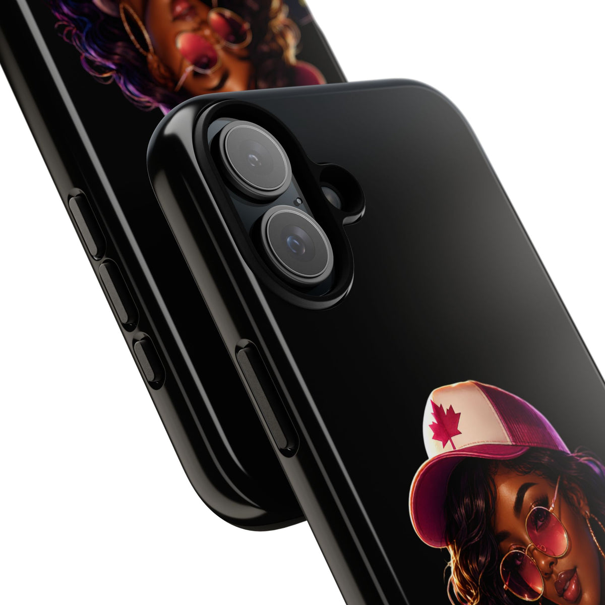 Phone Case - Cool Urban Woman with Headphones & Maple Hat