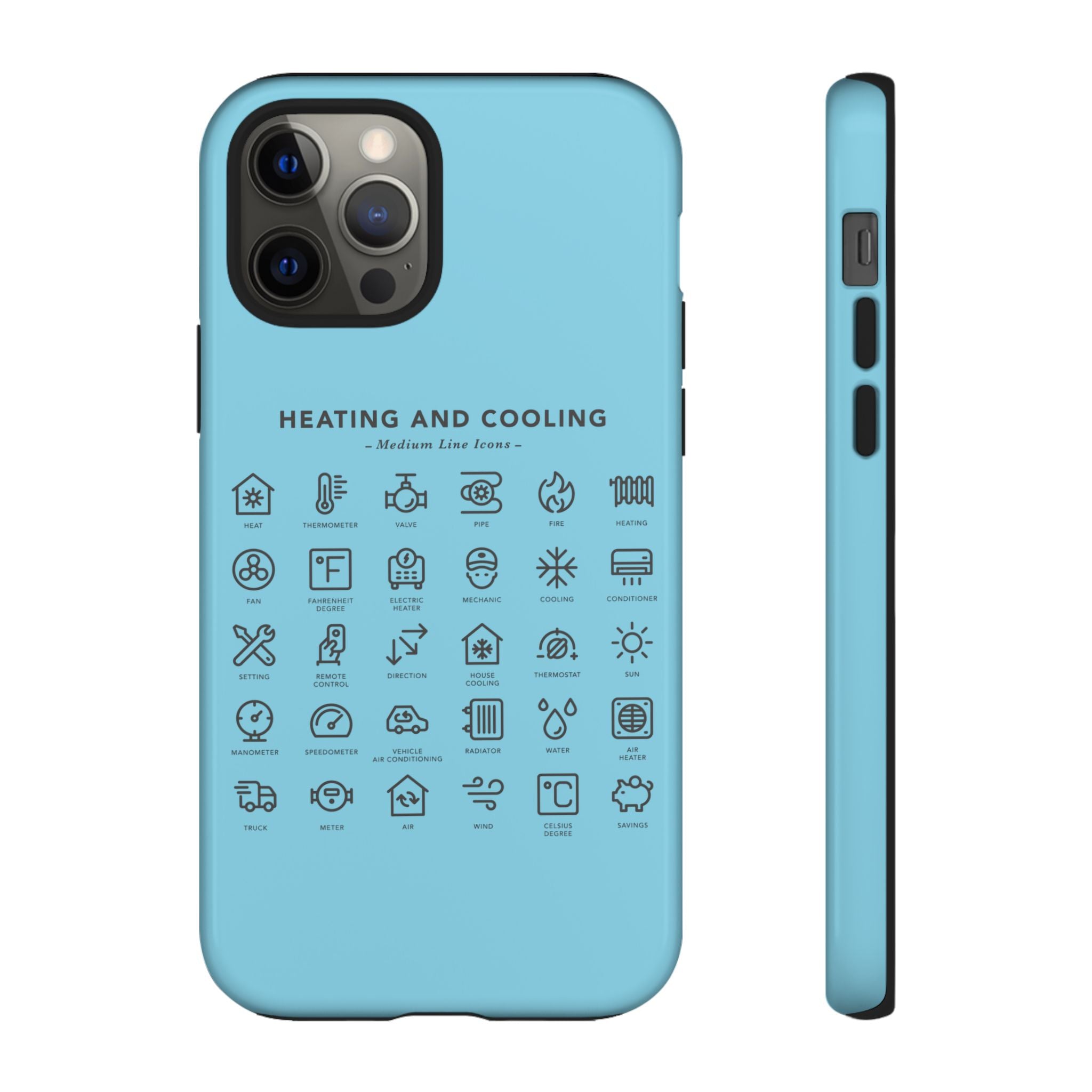 Heating and Cooling Icons Phone Case – HVAC Technician Protective Phone Cover