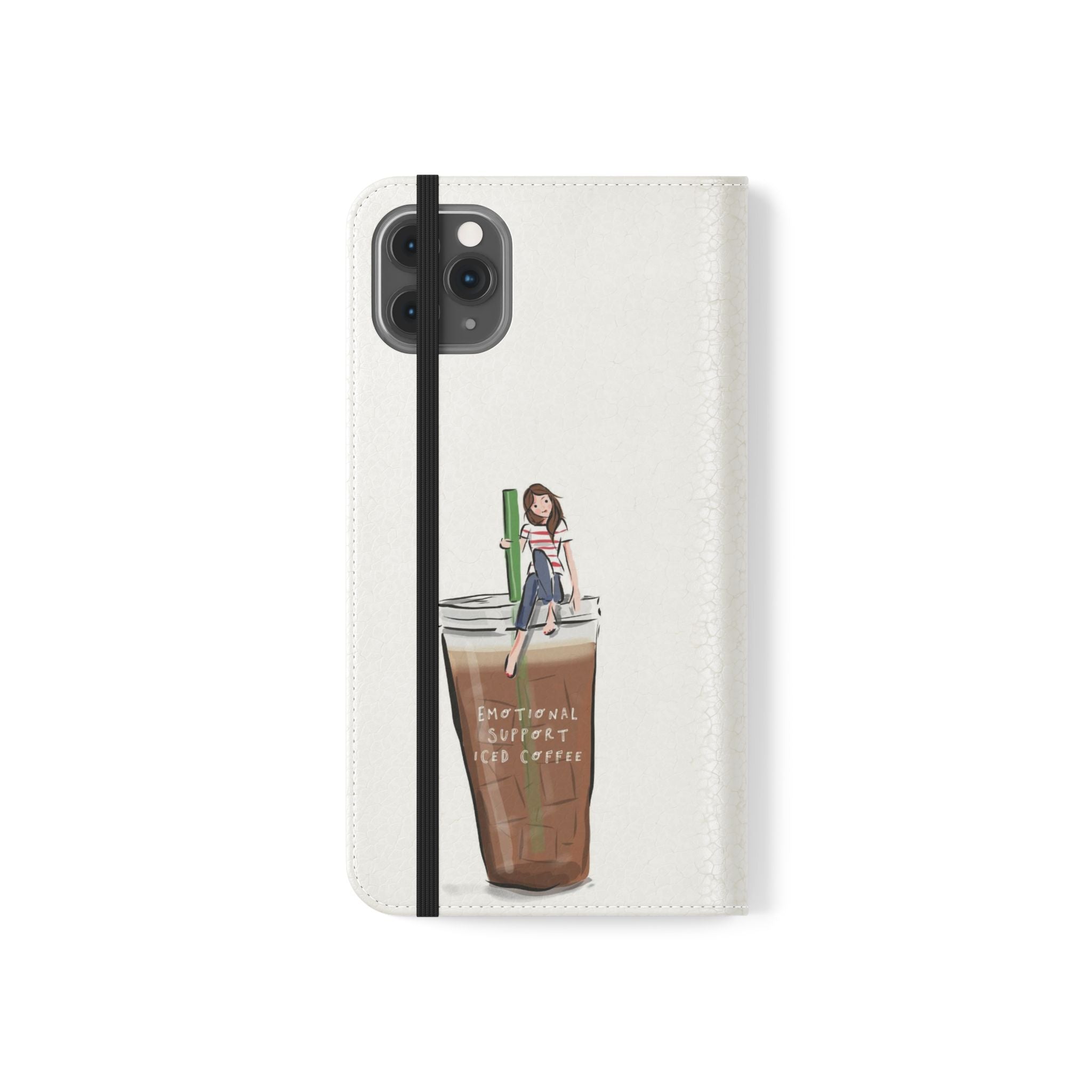 Flip Case — "Emotional Support Iced Coffee" Phone Wallet Case