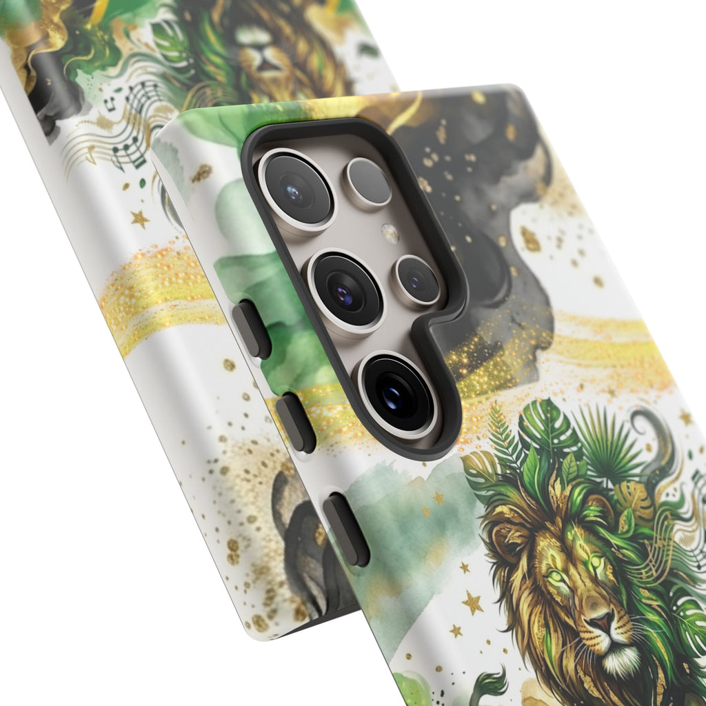 Reggae Lion Phone Case — Jamaican Flag Rasta Art Tough Phone Cover