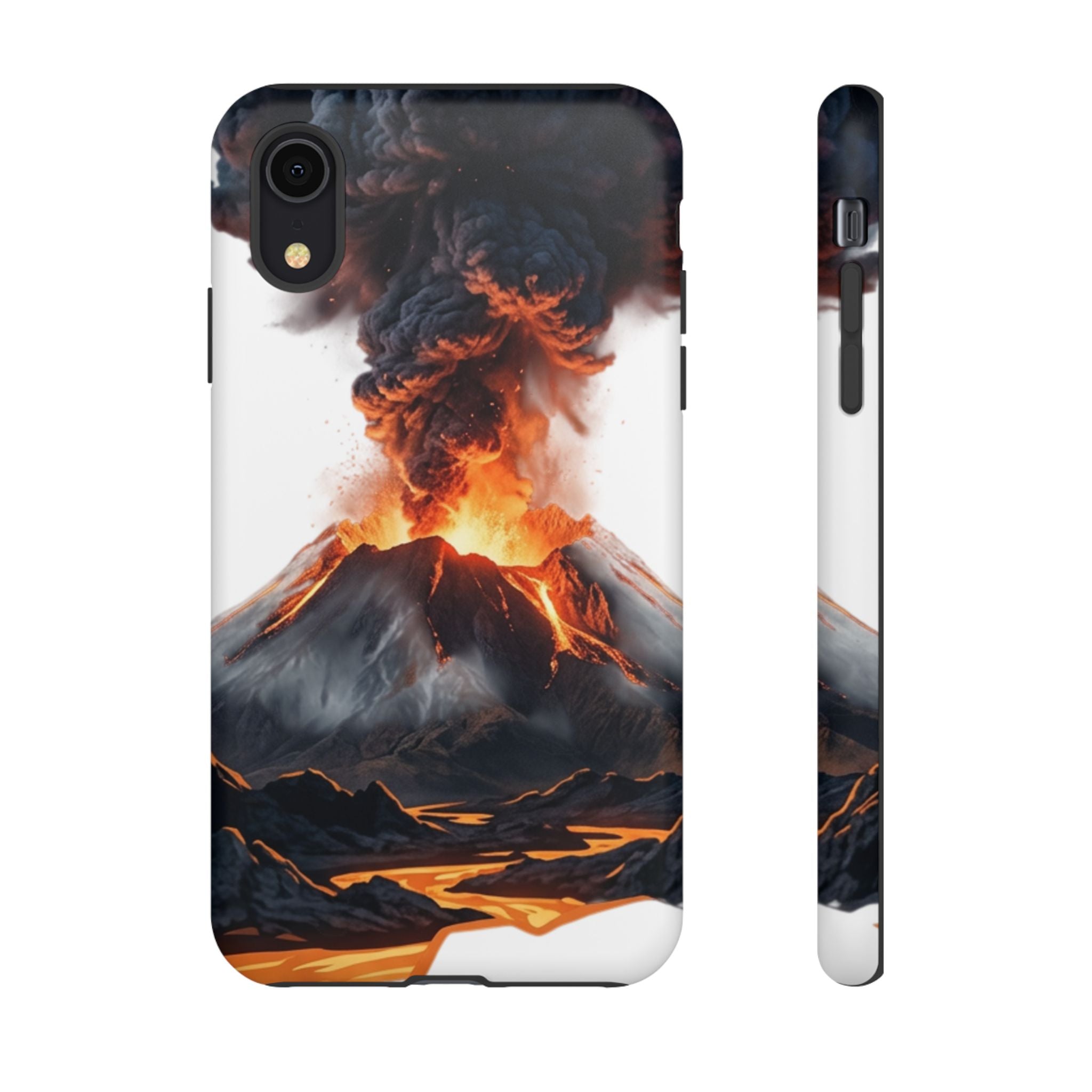 Volcano Eruption Tough Phone Case — Fiery Lava Protective Cover