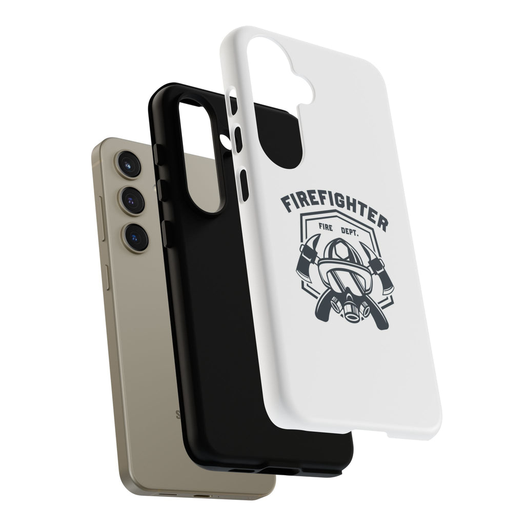 Firefighter Tough Phone Case — Fire Dept Helmet & Axes Protective Cover
