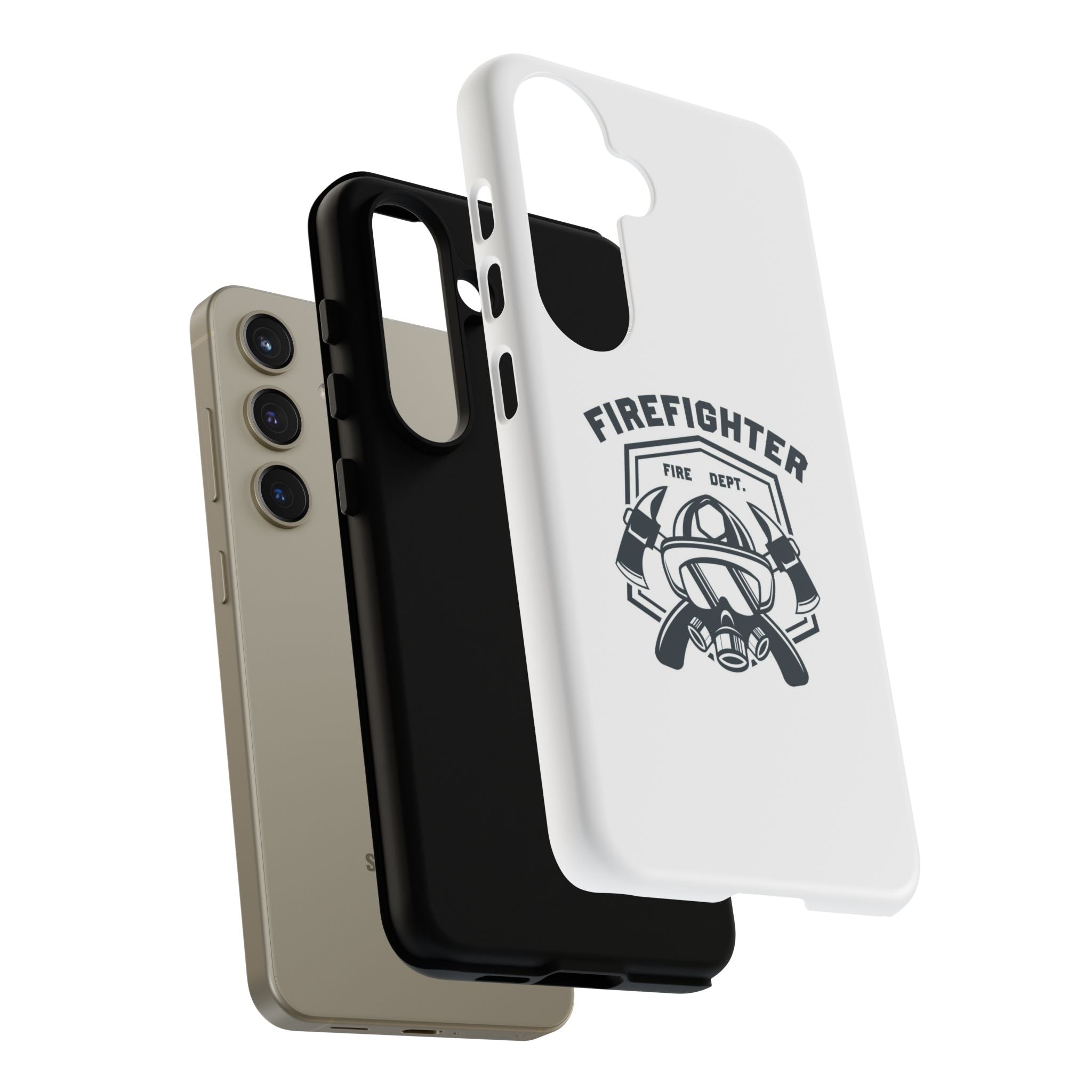 Firefighter Tough Phone Case — Fire Dept Helmet & Axes Protective Cover