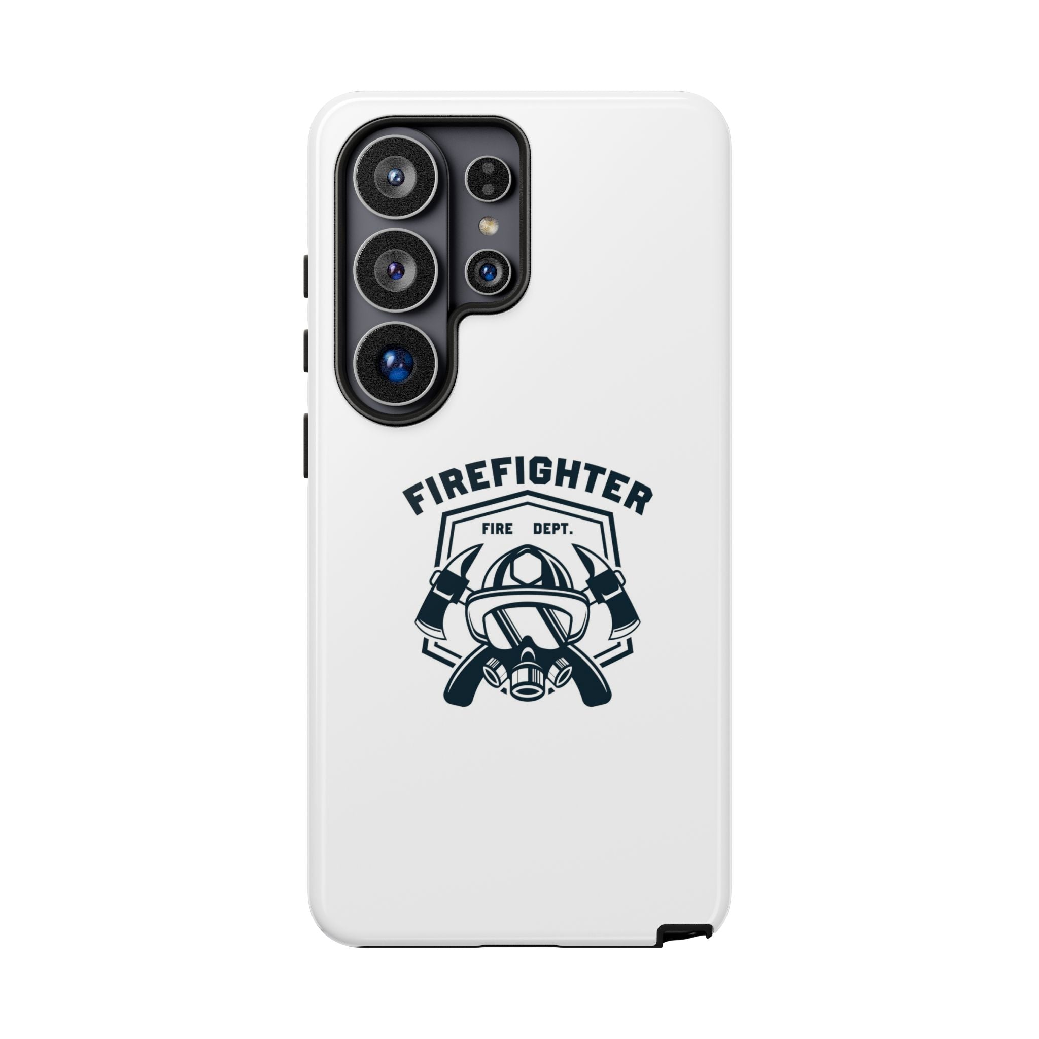 Firefighter Tough Phone Case — Fire Dept Helmet & Axes Protective Cover