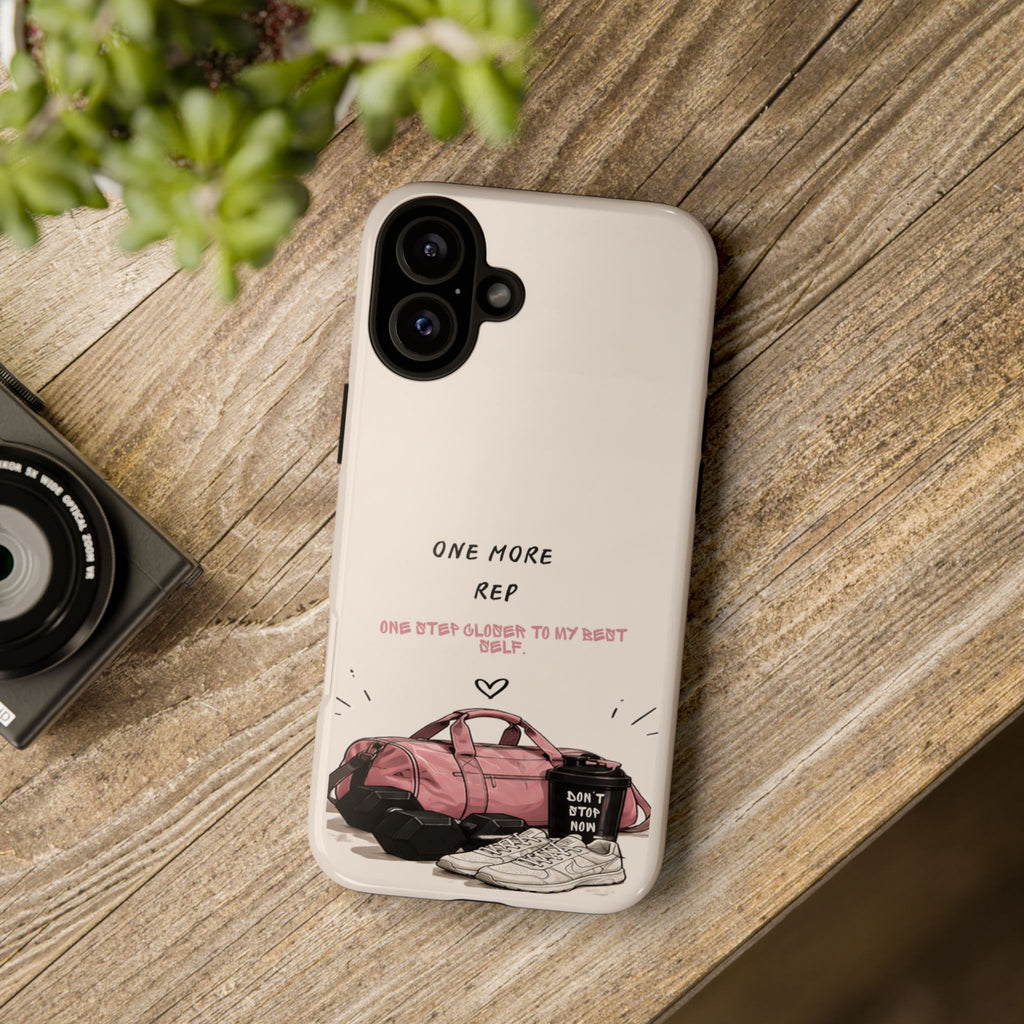 Gym Phone Case — "One More Rep" Workout Duffle & Sneakers Protective Case
