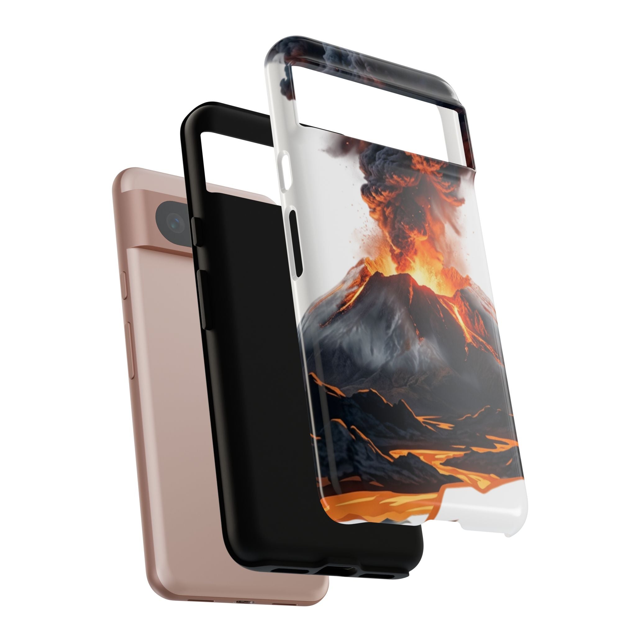 Volcano Eruption Tough Phone Case — Fiery Lava Protective Cover