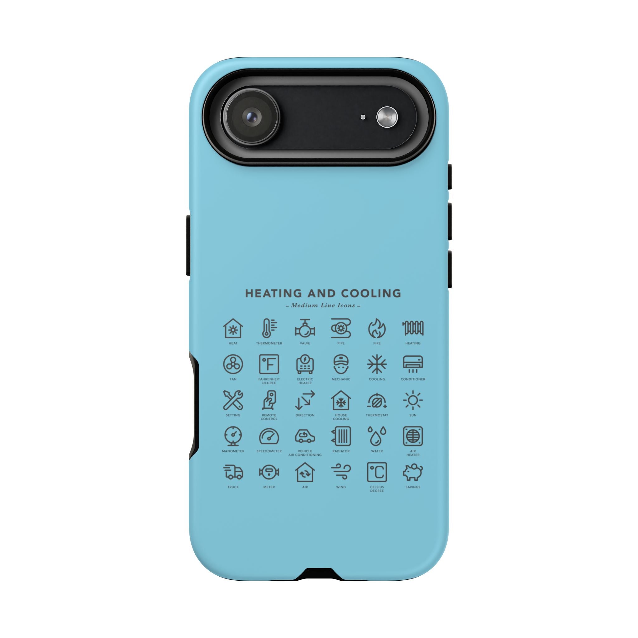 Heating and Cooling Icons Phone Case – HVAC Technician Protective Phone Cover