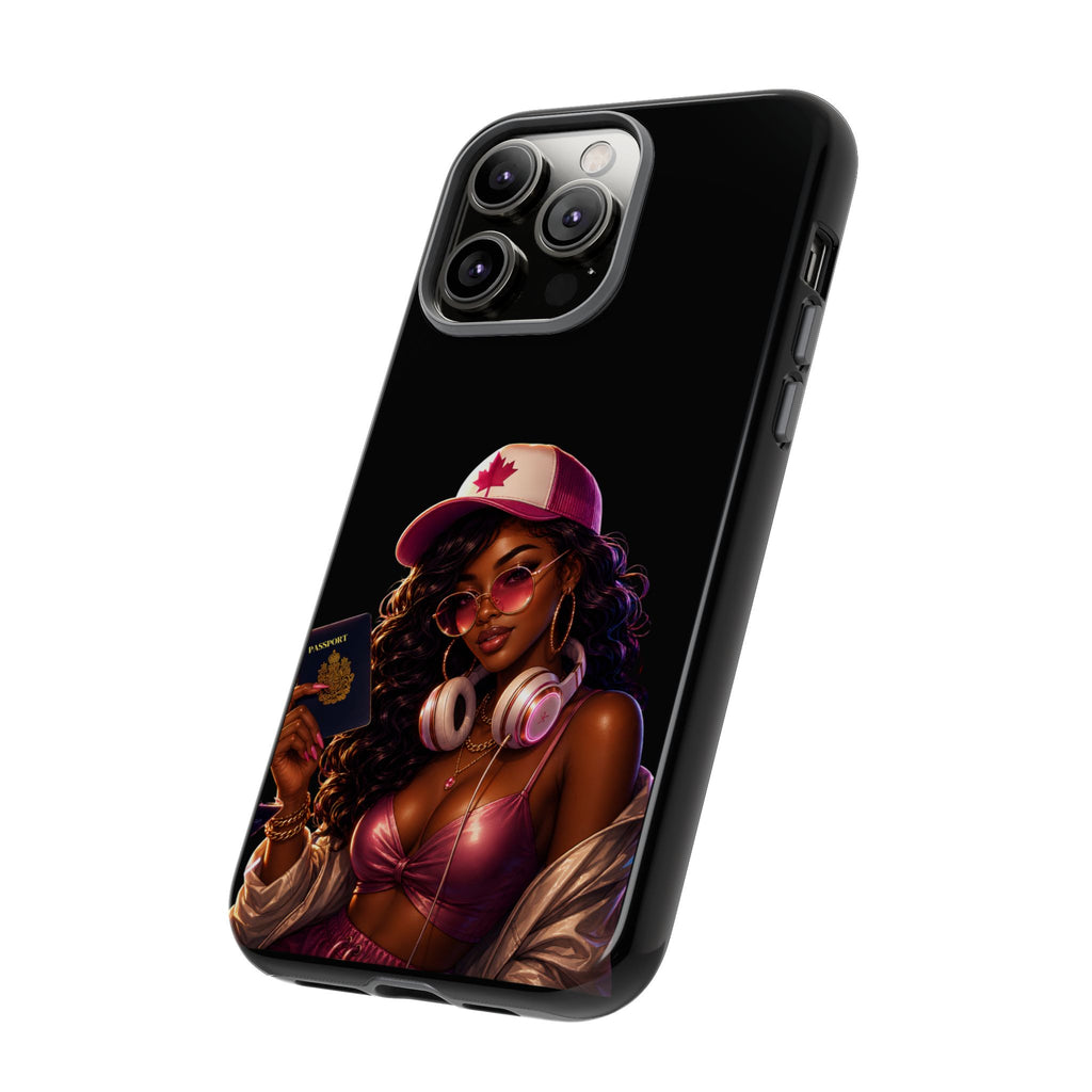 Phone Case — Stylish Urban Woman Design with Maple Cap