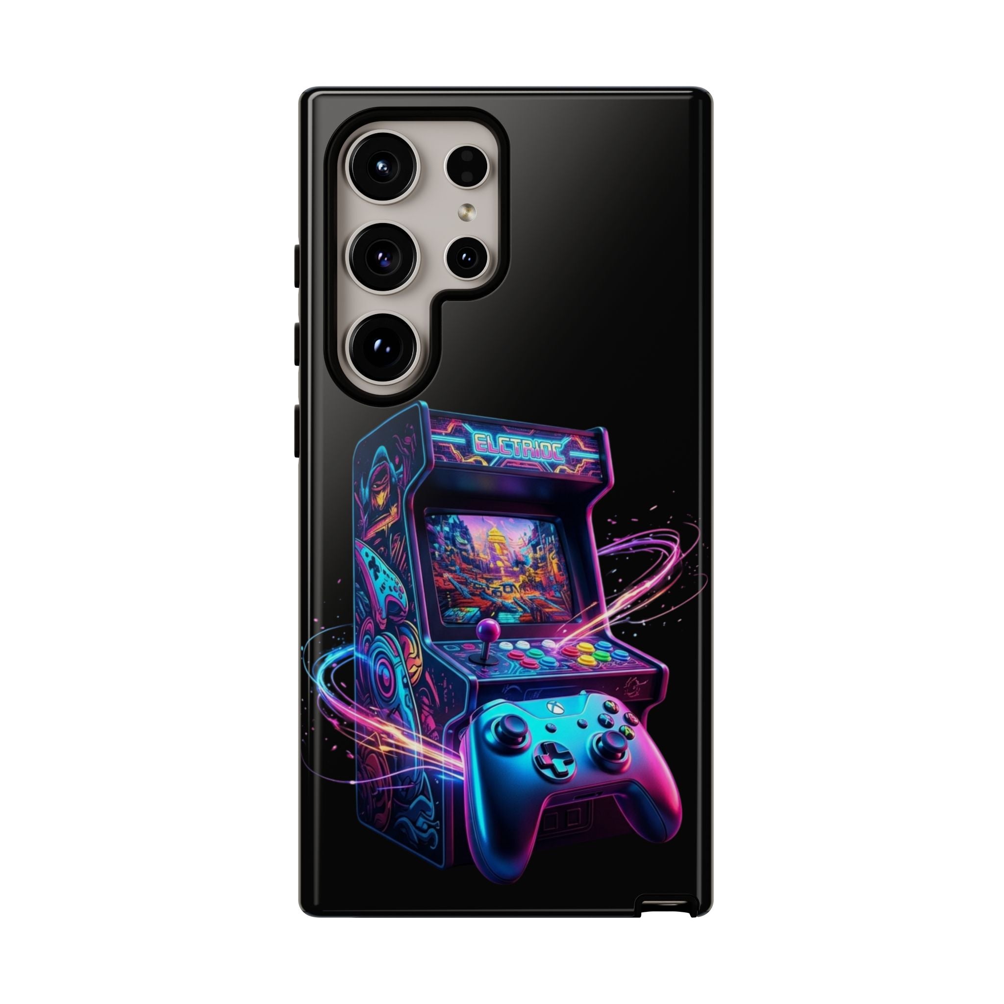 Retro Arcade Phone Case — Neon Gaming Controller Design