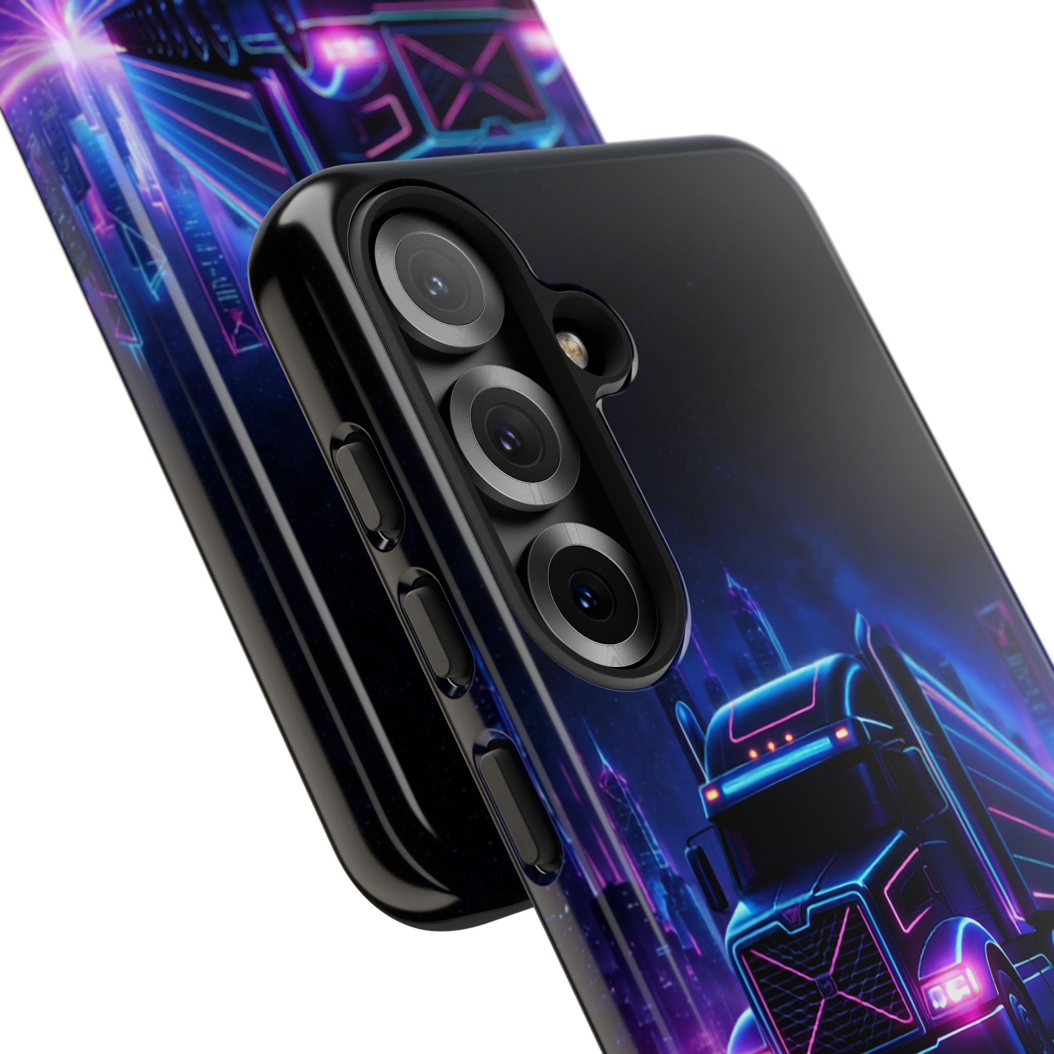Neon Retro Rig Phone Case — Trucker Semi Truck Nightscape Protective Case