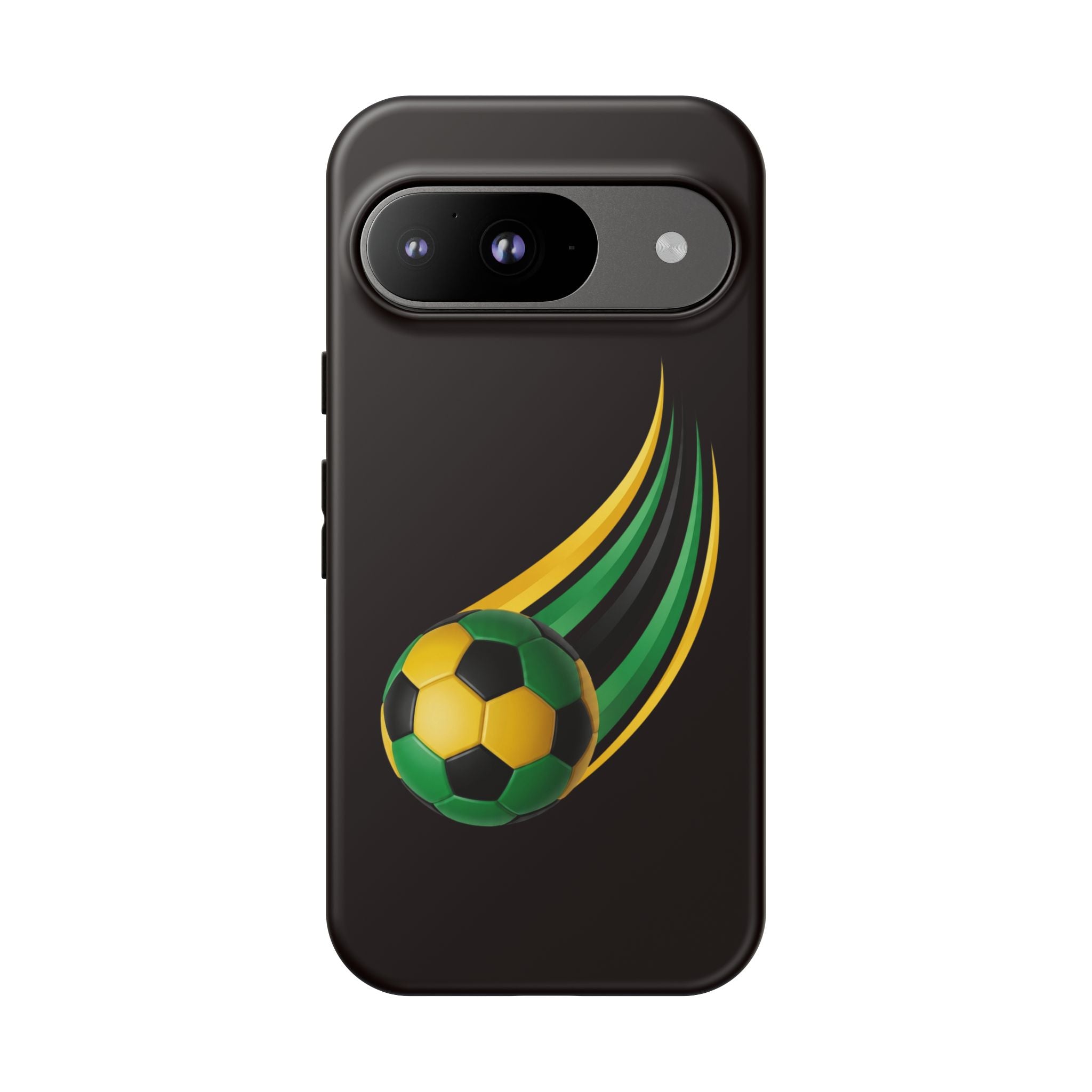 Soccer Comet Tough Phone Case – Green & Yellow Football Design