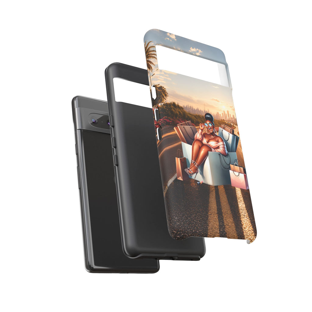 Phone Case — Chic Shopper Illustration on Cloud Background